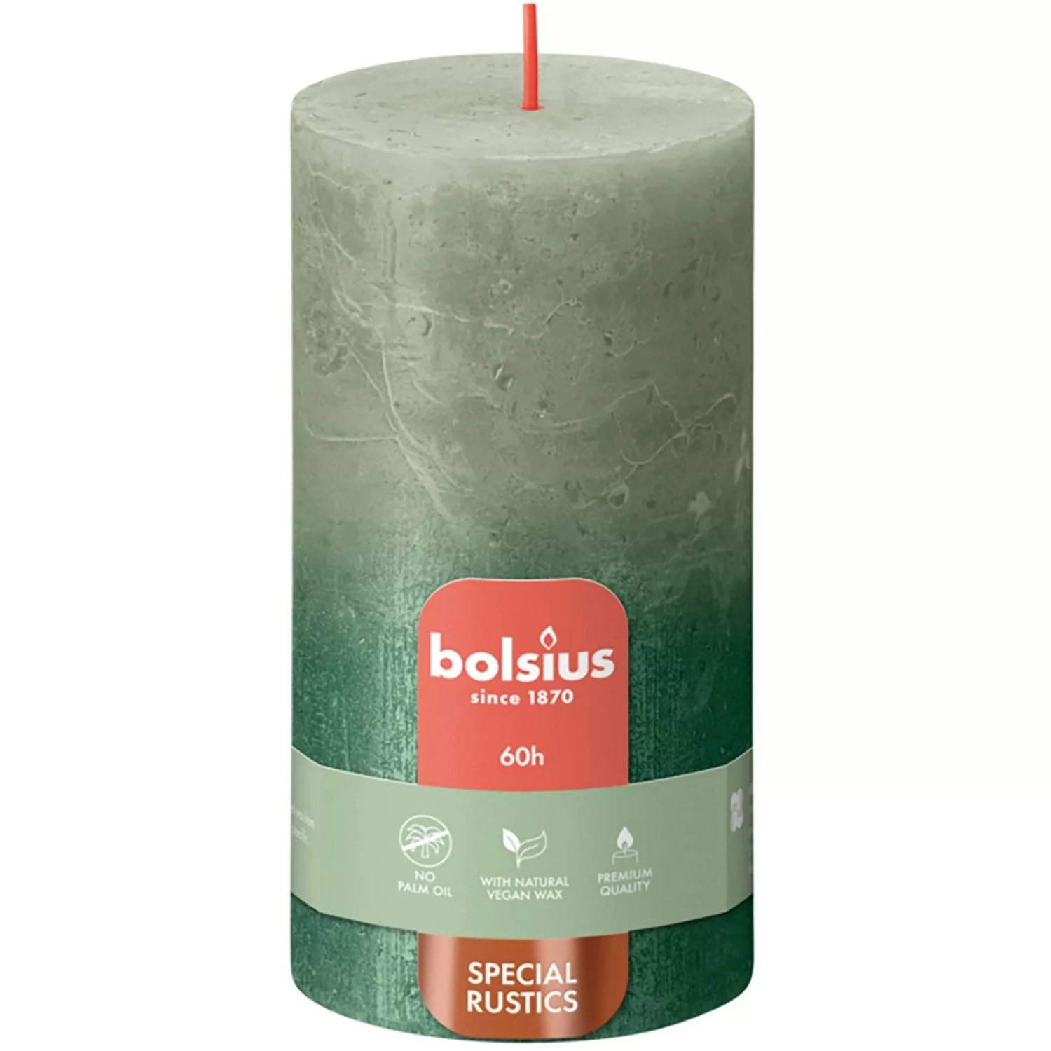 Bolsius Rustik-Kerze Sunset Ø 6,8 cm x 13 cm Olivgrün günstig online kaufen