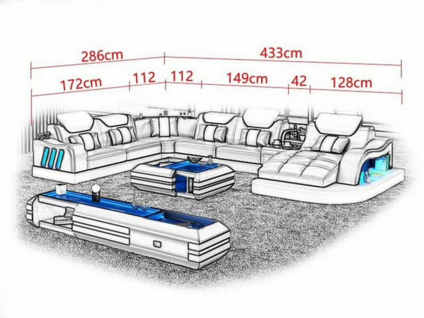 JVmoebel Ecksofa, Ecksofa Ausgefallene Wohnlandschaft Polster eckgarnitur c günstig online kaufen