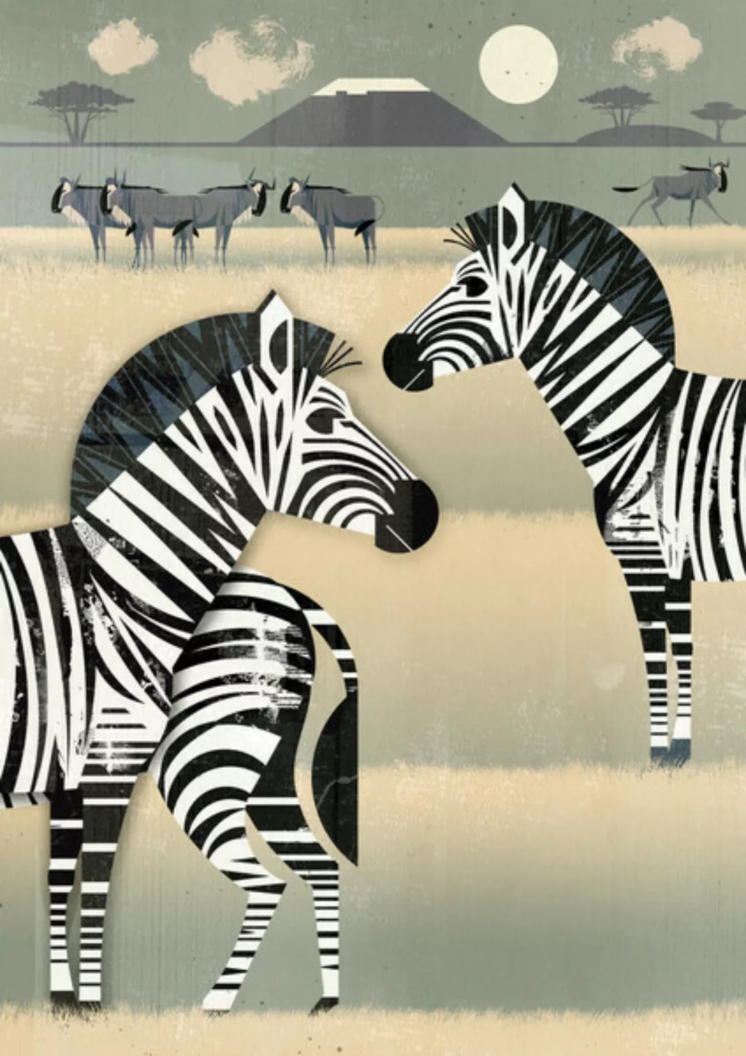 Poster / Leinwandbild - Zebras günstig online kaufen