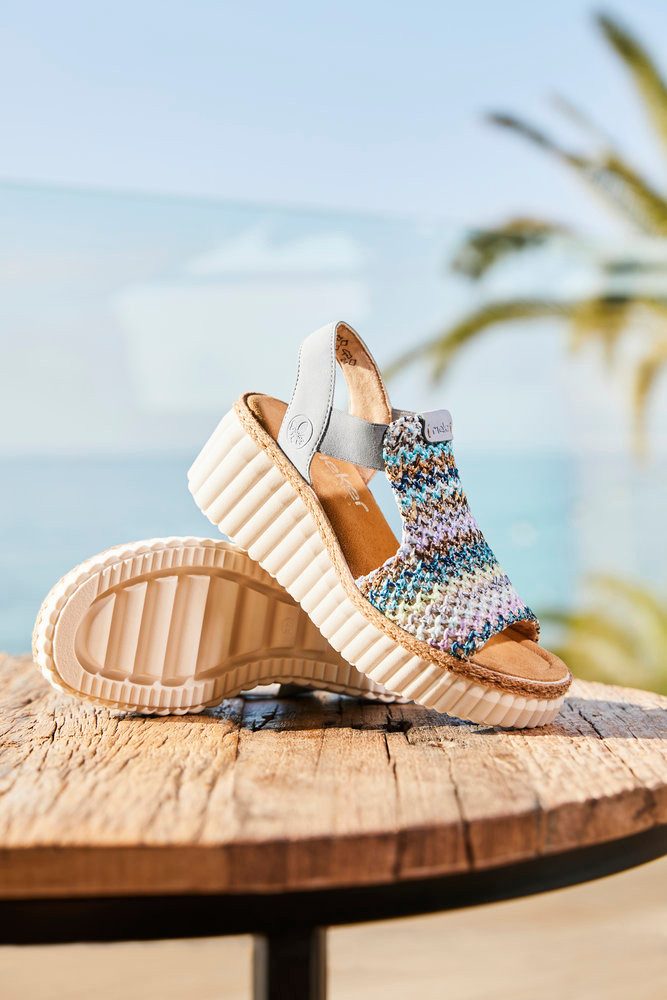 Rieker Plateausandaletten, Sommerschuh, Sandale, Plateauabsatz, mit günstig online kaufen