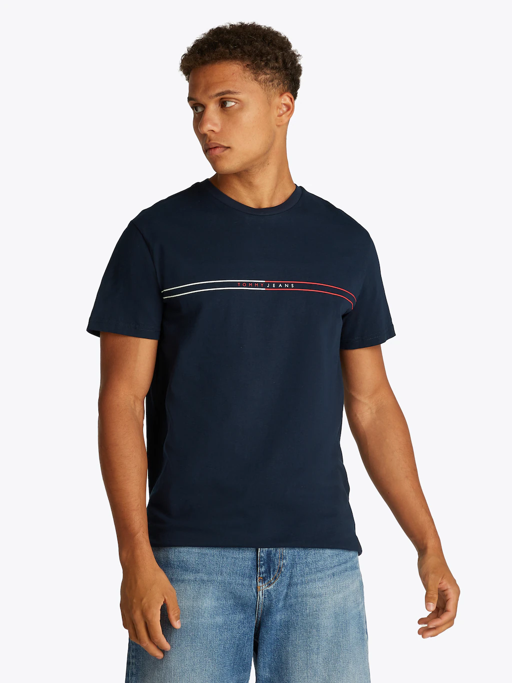 Tommy Jeans Kurzarmshirt "TJM SLIM ENTRY GRAPHIC TEE EXT", Mit Rundhalsauss günstig online kaufen