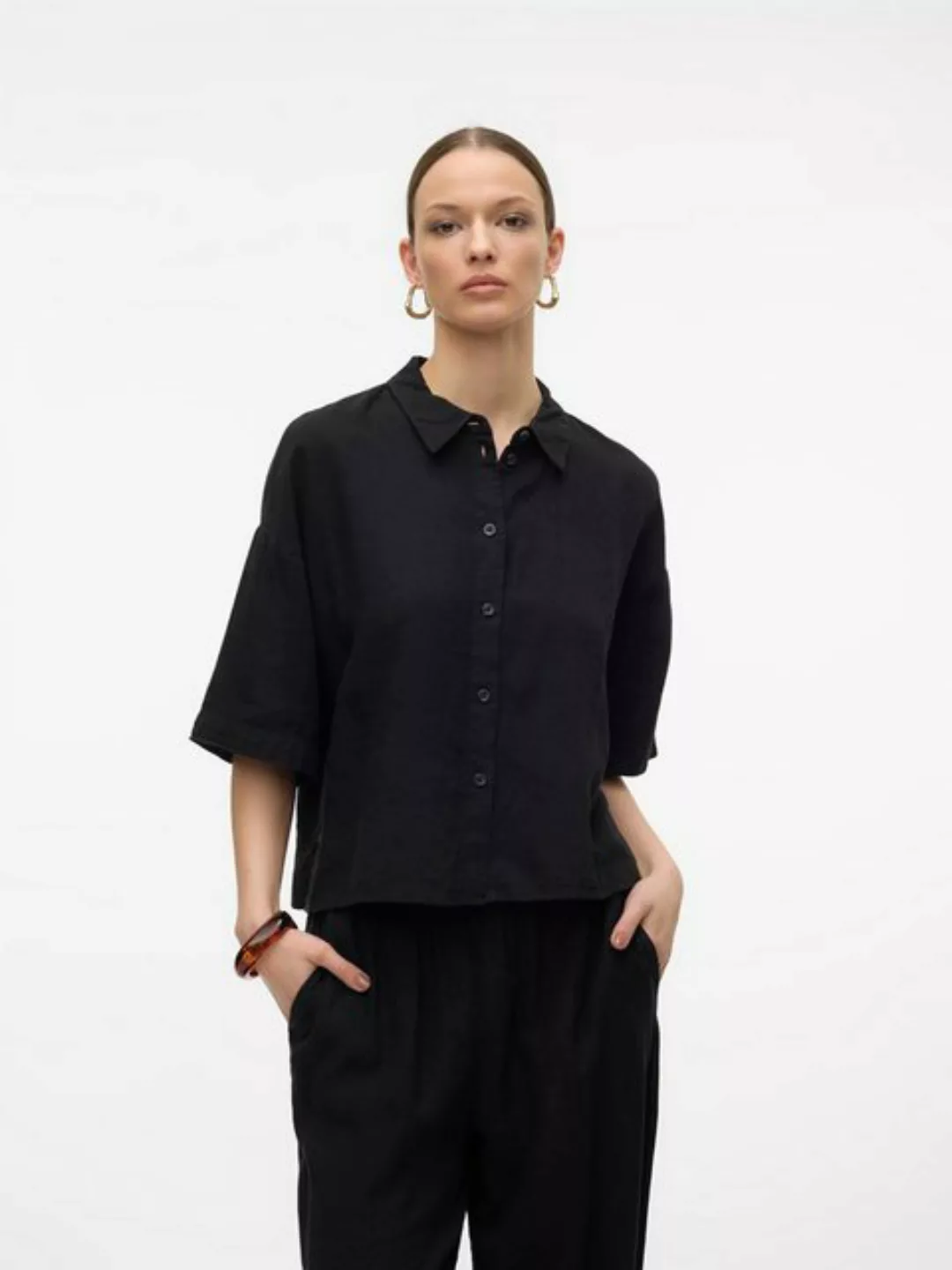 Vero Moda Blusenshirt Hemd mit lockerem Schnitt Bluse Halbarm VMLINN 2/4 SH günstig online kaufen