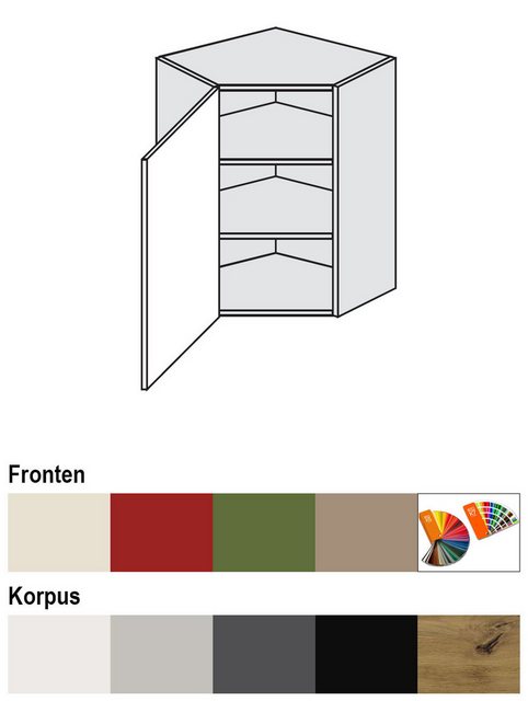 Feldmann-Wohnen Eckschrank Brerra (1-türig (Glaseinsatz), 2 Einlegeböden, 1 günstig online kaufen