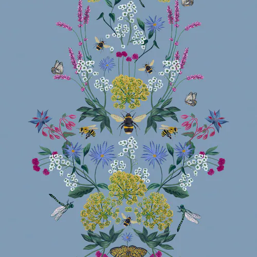 Joules Vliestapete »Perfect Pollinators Haze Blue«, floral, floral günstig online kaufen