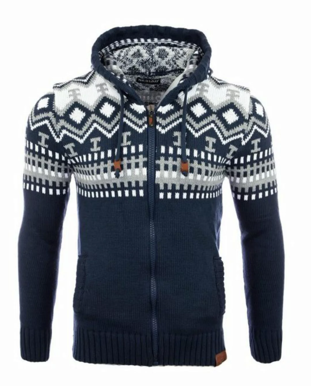 Reslad Strickpullover Reslad Herren Grobstrick Norweger Winter Strickjacke günstig online kaufen