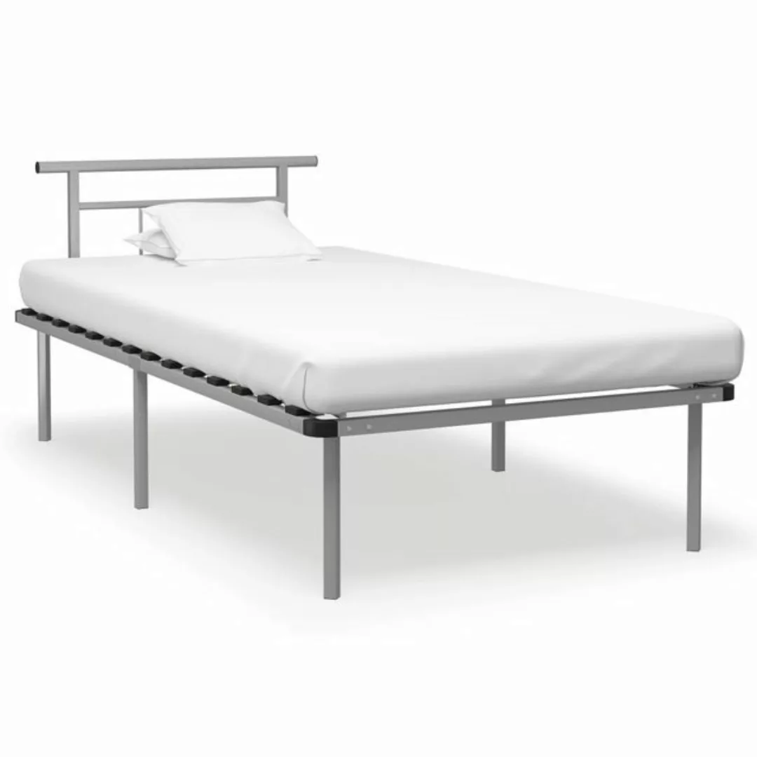 Bettgestell Grau Metall 100x200 Cm günstig online kaufen