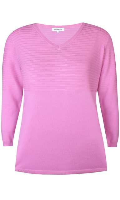 Zhenzi Strickpullover Pullover V-Ausschnitt rosa günstig online kaufen