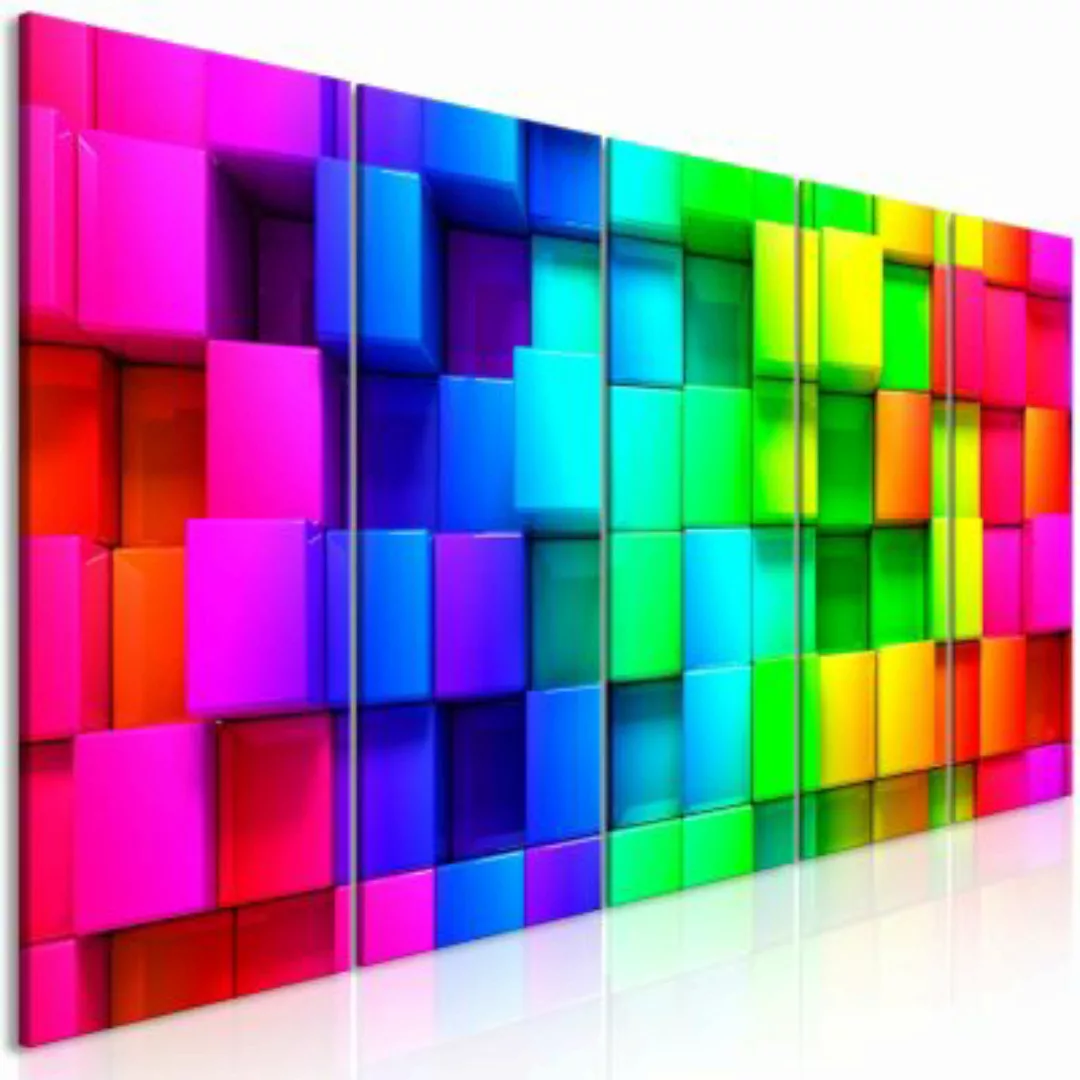artgeist Wandbild Colourful Cubes (5 Parts) Narrow mehrfarbig Gr. 200 x 80 günstig online kaufen