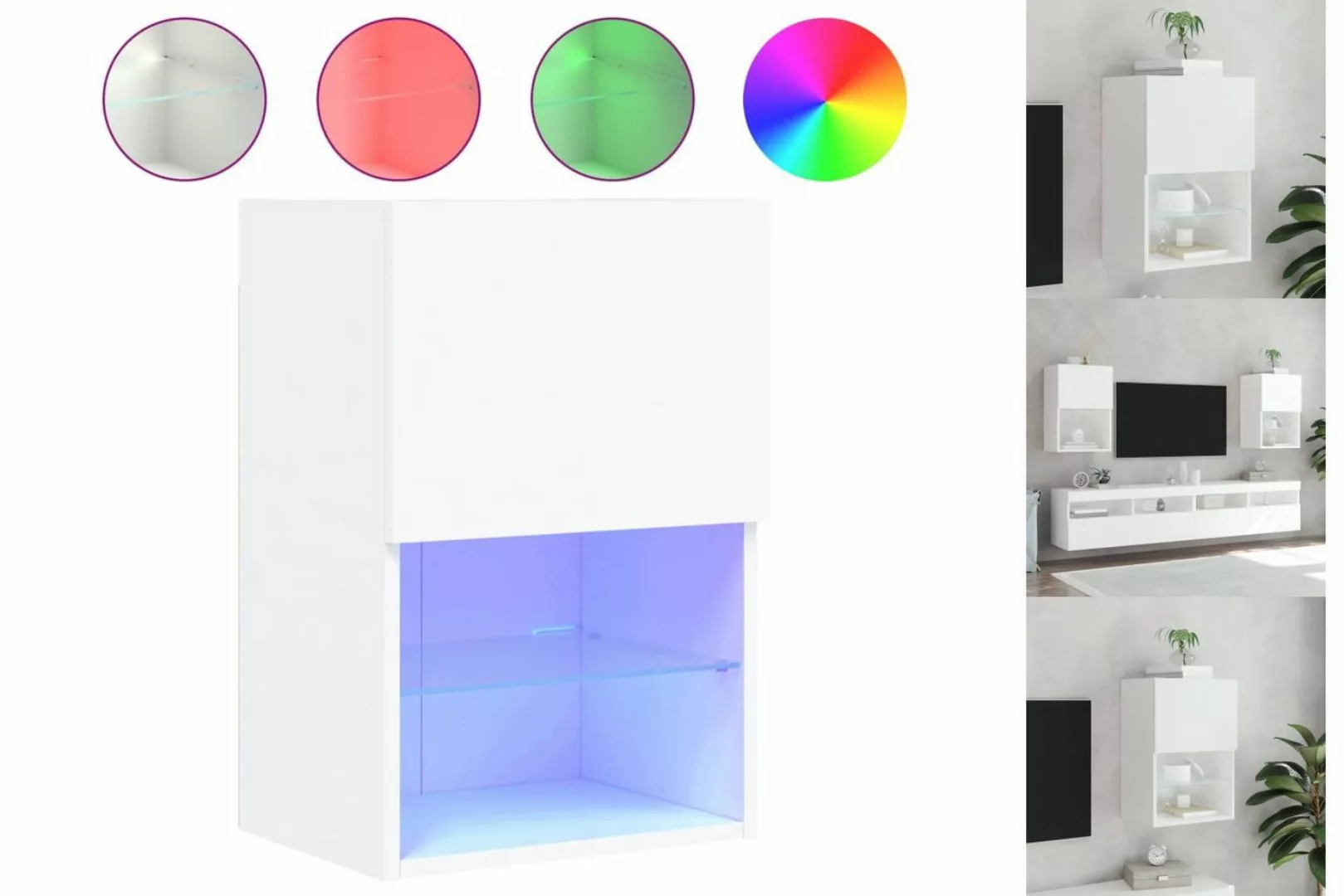 vidaXL Hängeschrank TV Schrank Hängeschrank Wandschrank mit LED Leuchten We günstig online kaufen