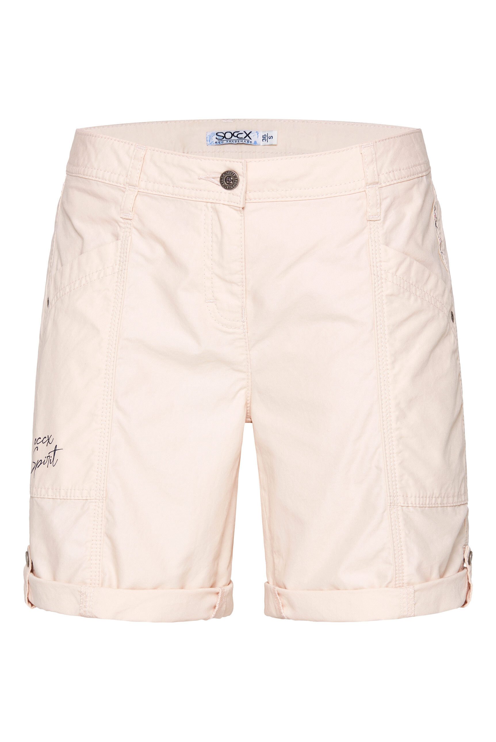 SOCCX Shorts, Krempelsaum mit Druckknopfriegel günstig online kaufen