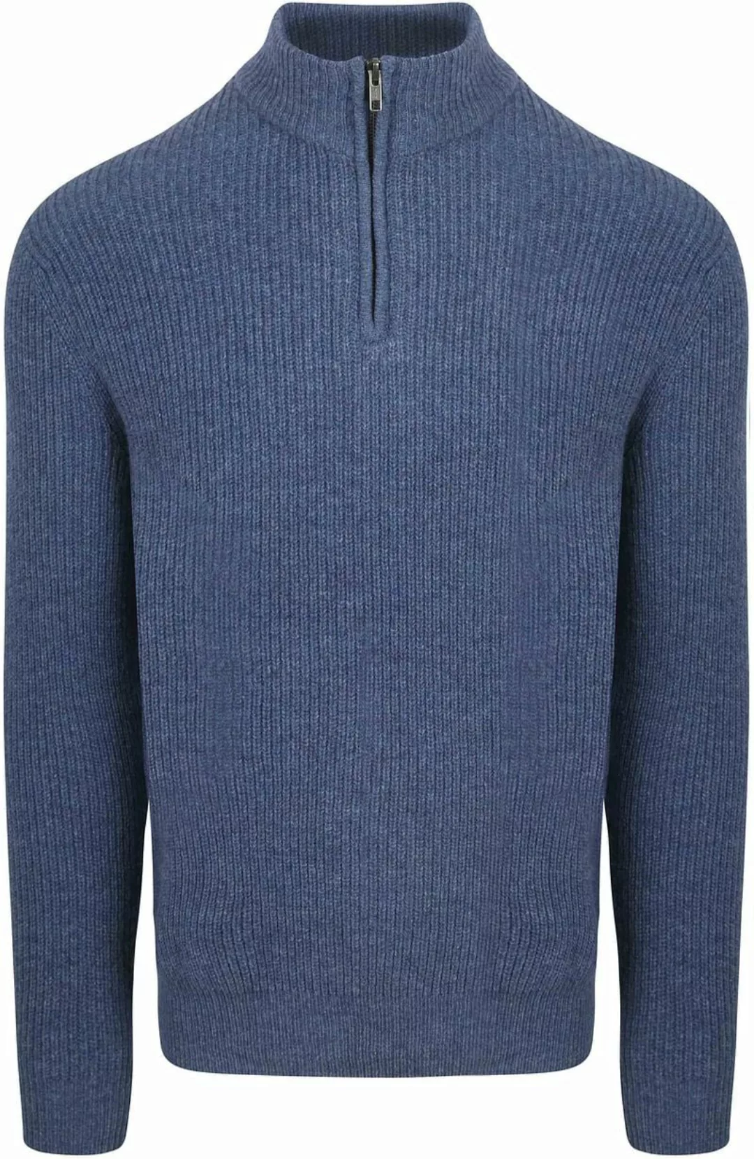 Steppin' Out Half Zip Pullover Lammwolle Mid Blau - Größe M günstig online kaufen