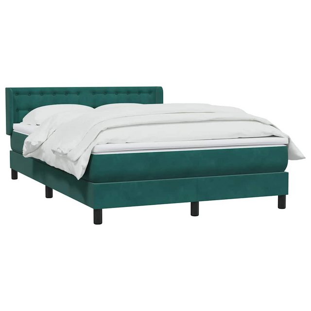 vidaXL Bett Boxspringbett mit Matratze Dunkelgrün 140x220 cm Samt günstig online kaufen