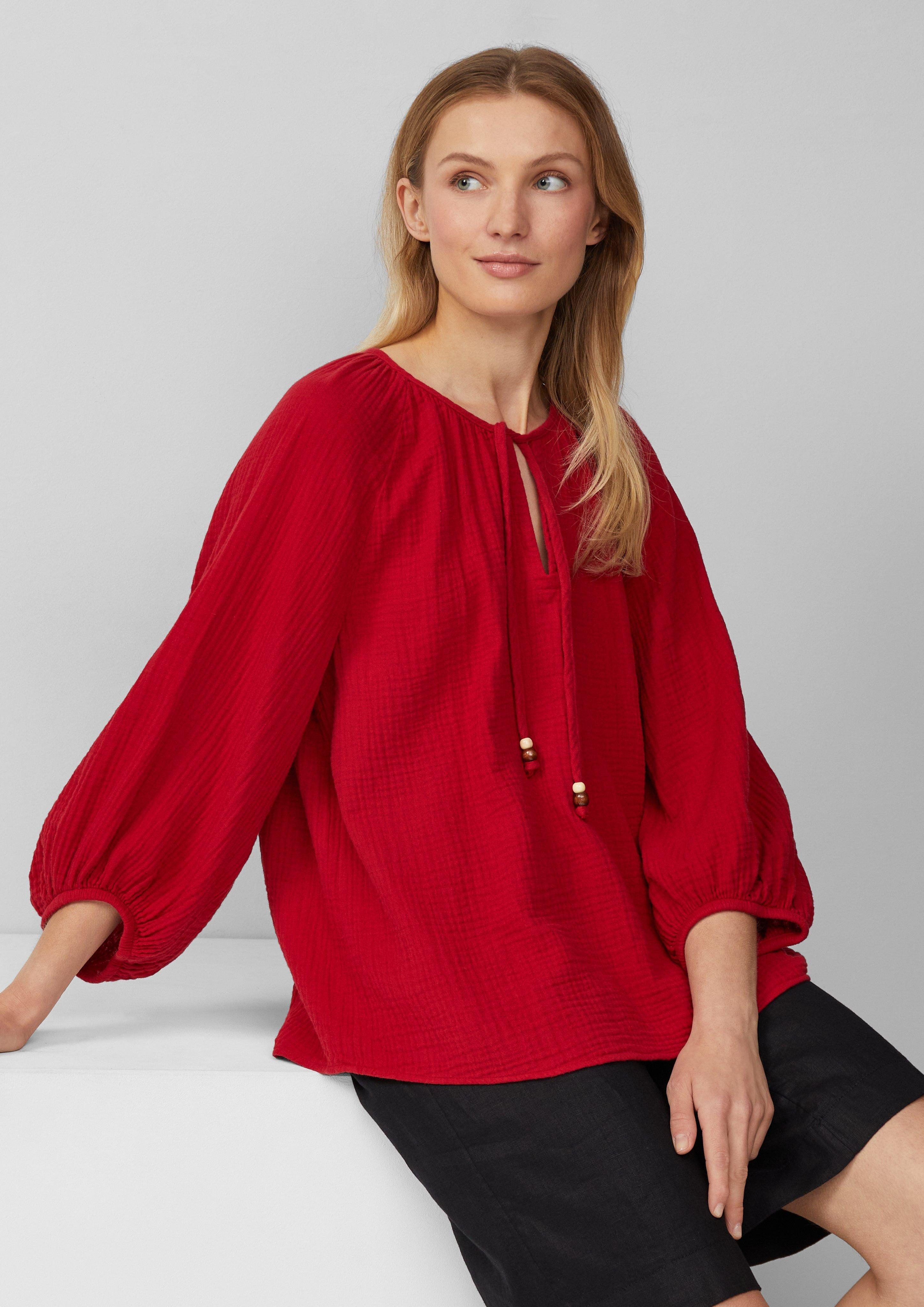 s.Oliver Langarmbluse Musselin-Bluse mit Raglanärmeln und günstig online kaufen