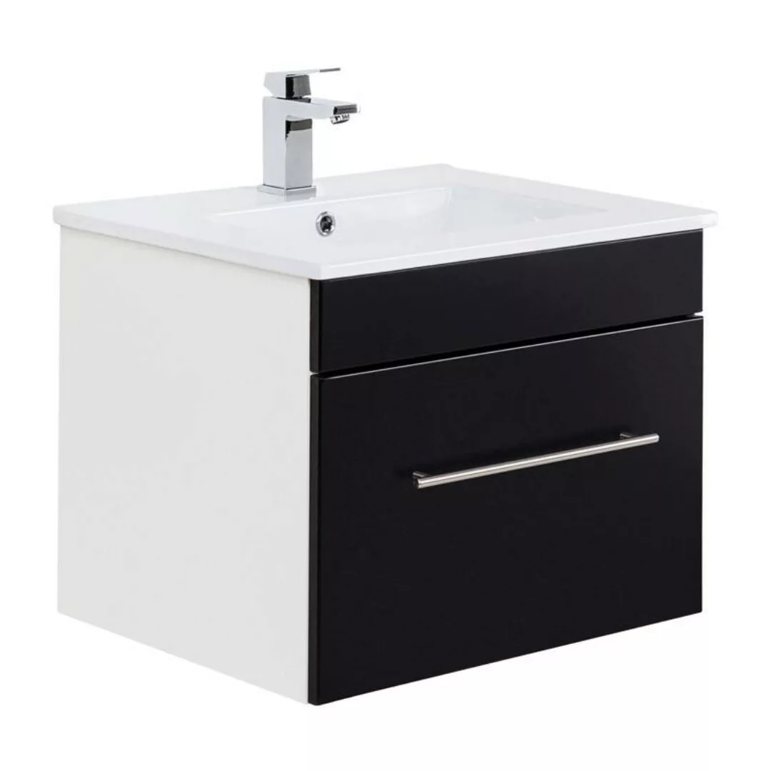 Waschtisch mit Waschbecken LAGOS-02 Seidenglanz schwarz, B x H x T ca. 60,5 günstig online kaufen