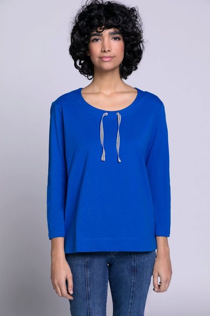 Gina Laura Rundhalsshirt Shirt Boxy-Form Rundhals Ringelbänder 3/4-Arm günstig online kaufen