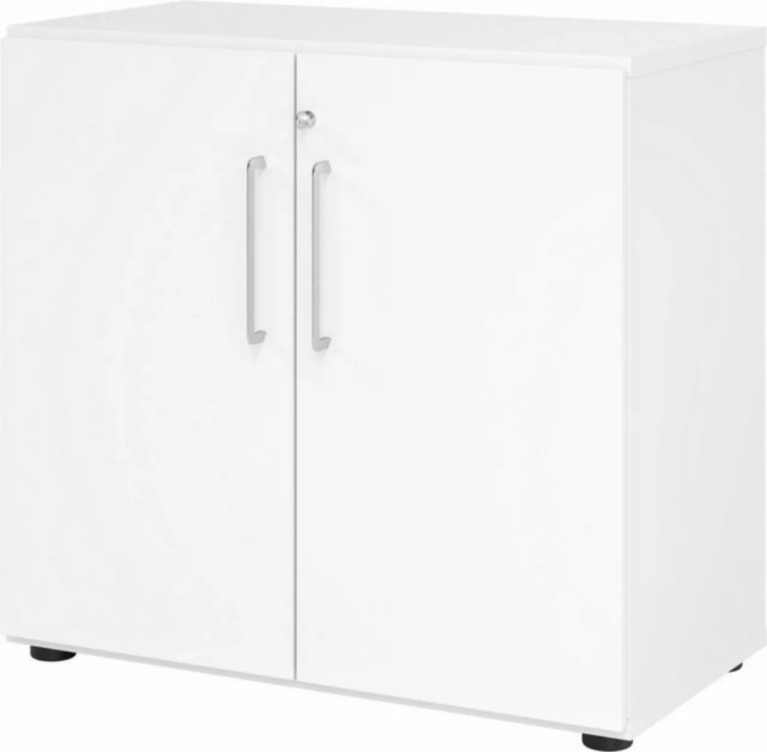 Aktenschrank Schrank Serie 9 2OH BxTxH 80x42x74,8cm Griff BS Weiß günstig online kaufen