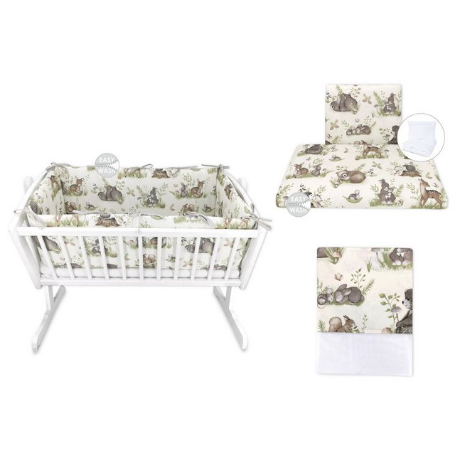 Baby-Delux Stubenbett Babywiege Komplettset, Schaukelwiege Weiß 90x40cm Kom günstig online kaufen