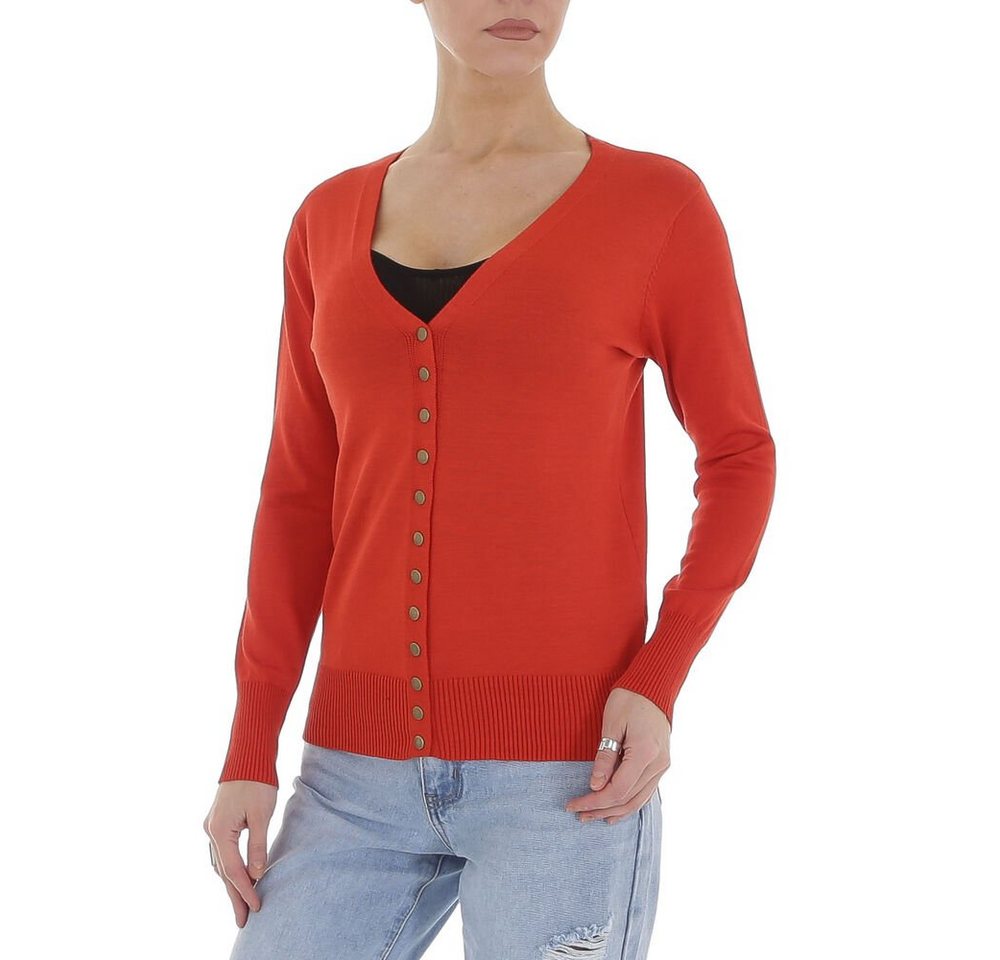 Ital-Design Strickjacke Damen Freizeit Stretch Strickjacke & Cardigan in Or günstig online kaufen