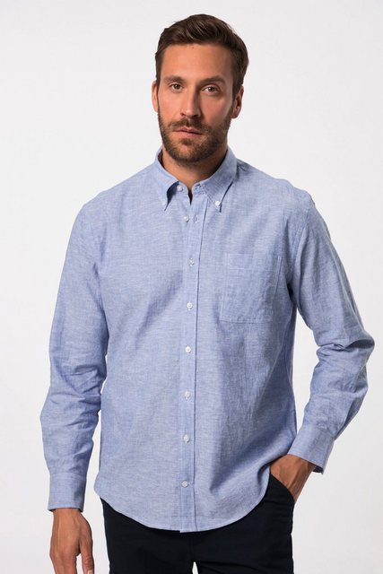 JP1880 Businesshemd Leinenmixhemd Langarm Buttondown-Kragen Modern Fit günstig online kaufen