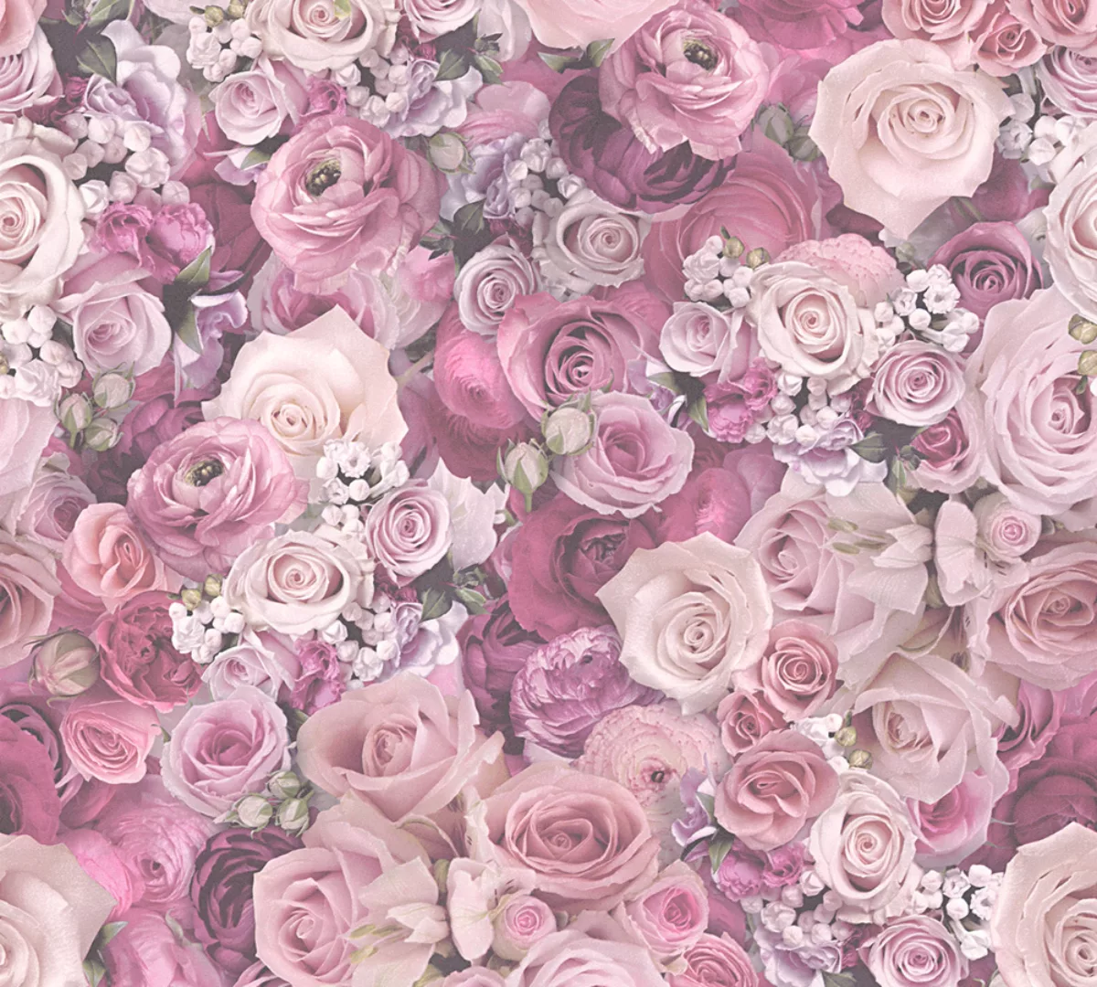 Bricoflor Romantische Schlafzimmer Tapete mit Rosen Pinke Tapete mit Blumen günstig online kaufen