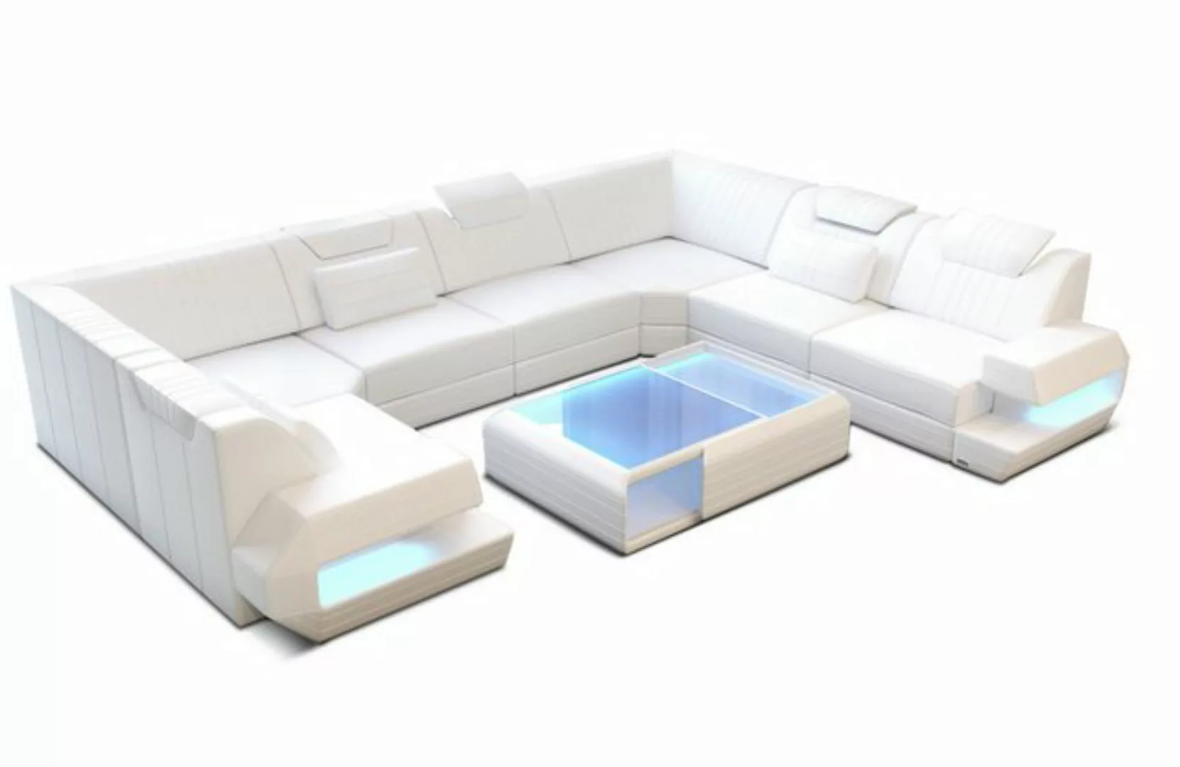 Sofa Dreams Wohnlandschaft Sofa Ledercouch Leder Ragusa U Form Ledersofa, C günstig online kaufen