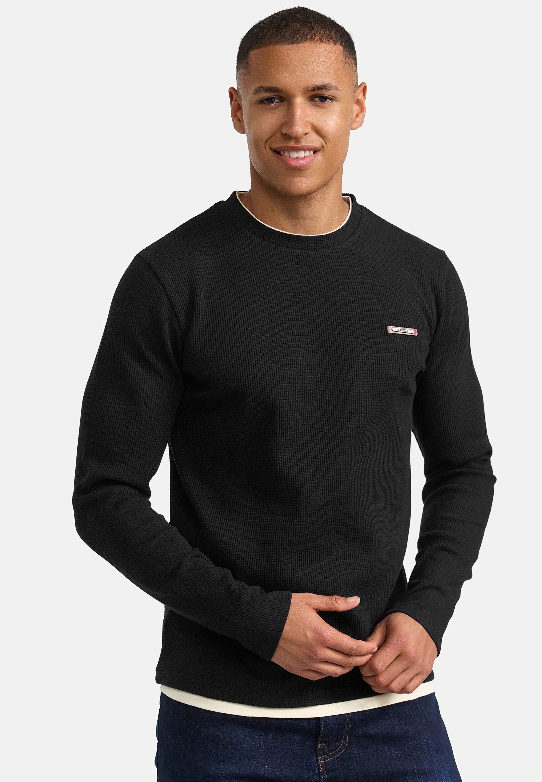 Indicode Langarmshirt INSigfinn Langarmshirt aus Baumwollmix günstig online kaufen