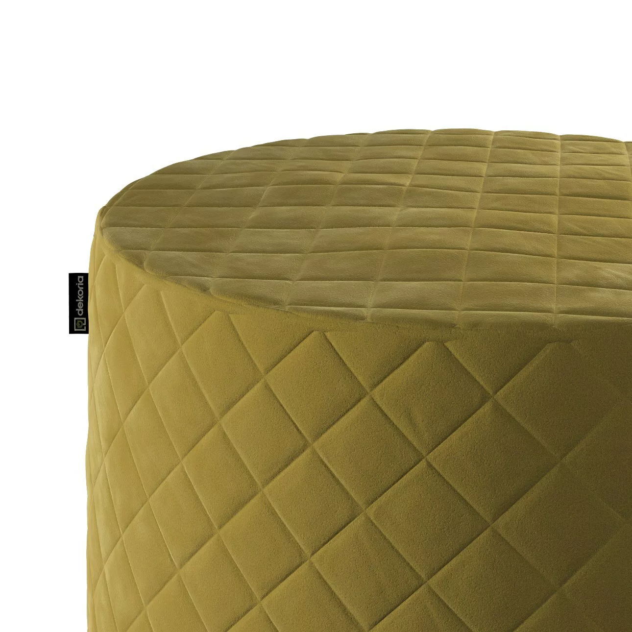 Pouf Barrel gesteppt, olivegrün, ø 40 x 40 cm, Velvet (704-27) günstig online kaufen