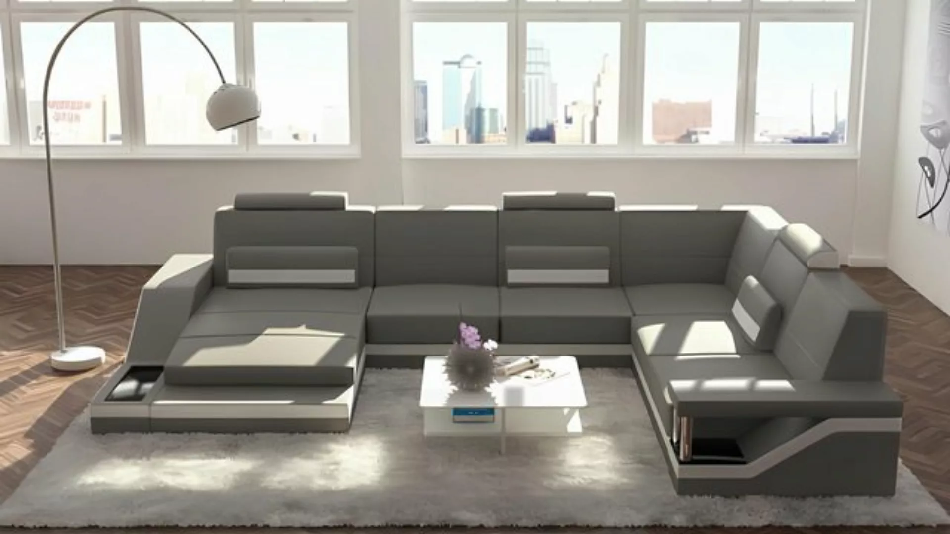 Xlmoebel Ecksofa Designer Wohnlandschaft in U-Form mit USB-Anschluss Ecksof günstig online kaufen