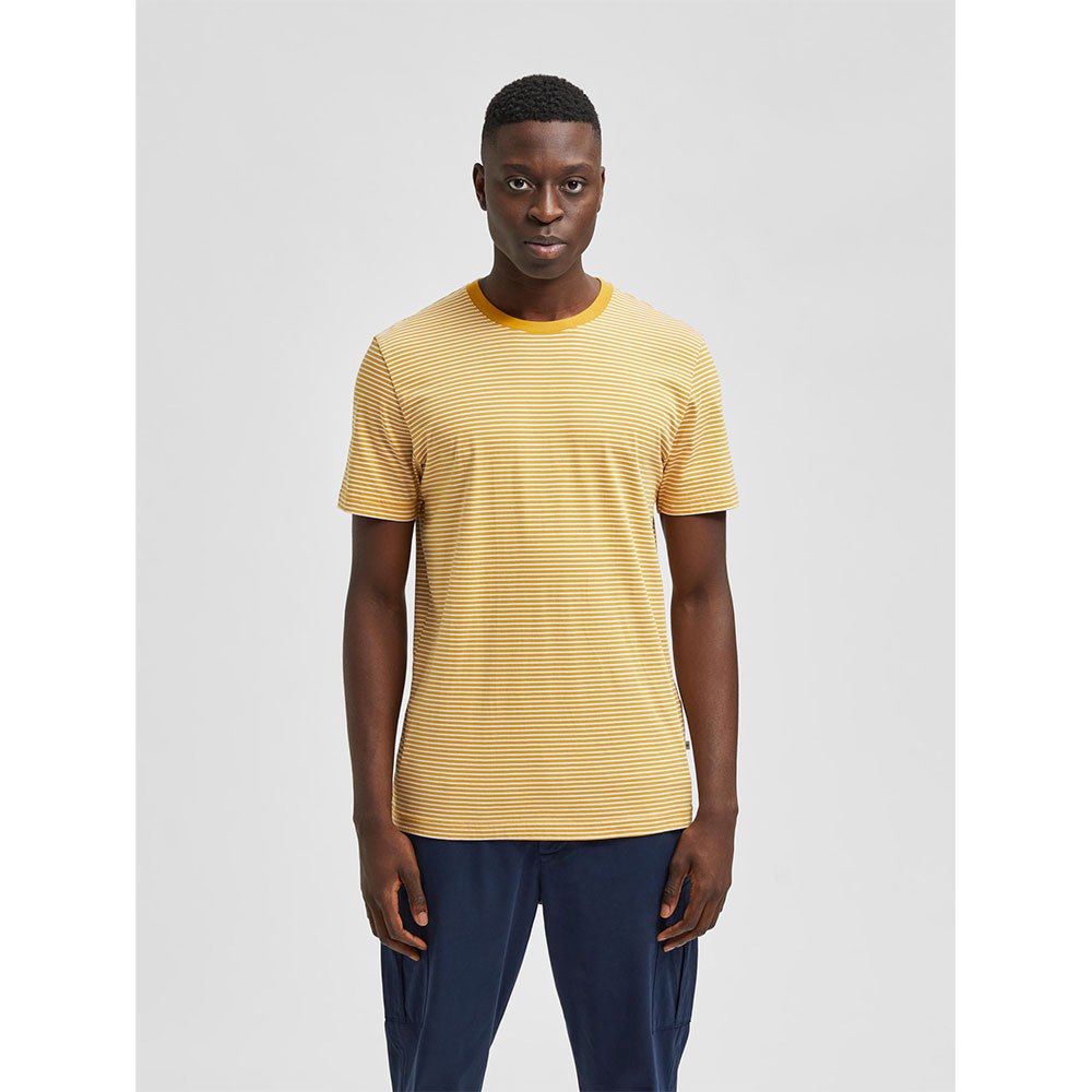 Selected Norman Kurzarm O Hals T-shirt 2XL Golden Spice / Stripes Bright Wh günstig online kaufen