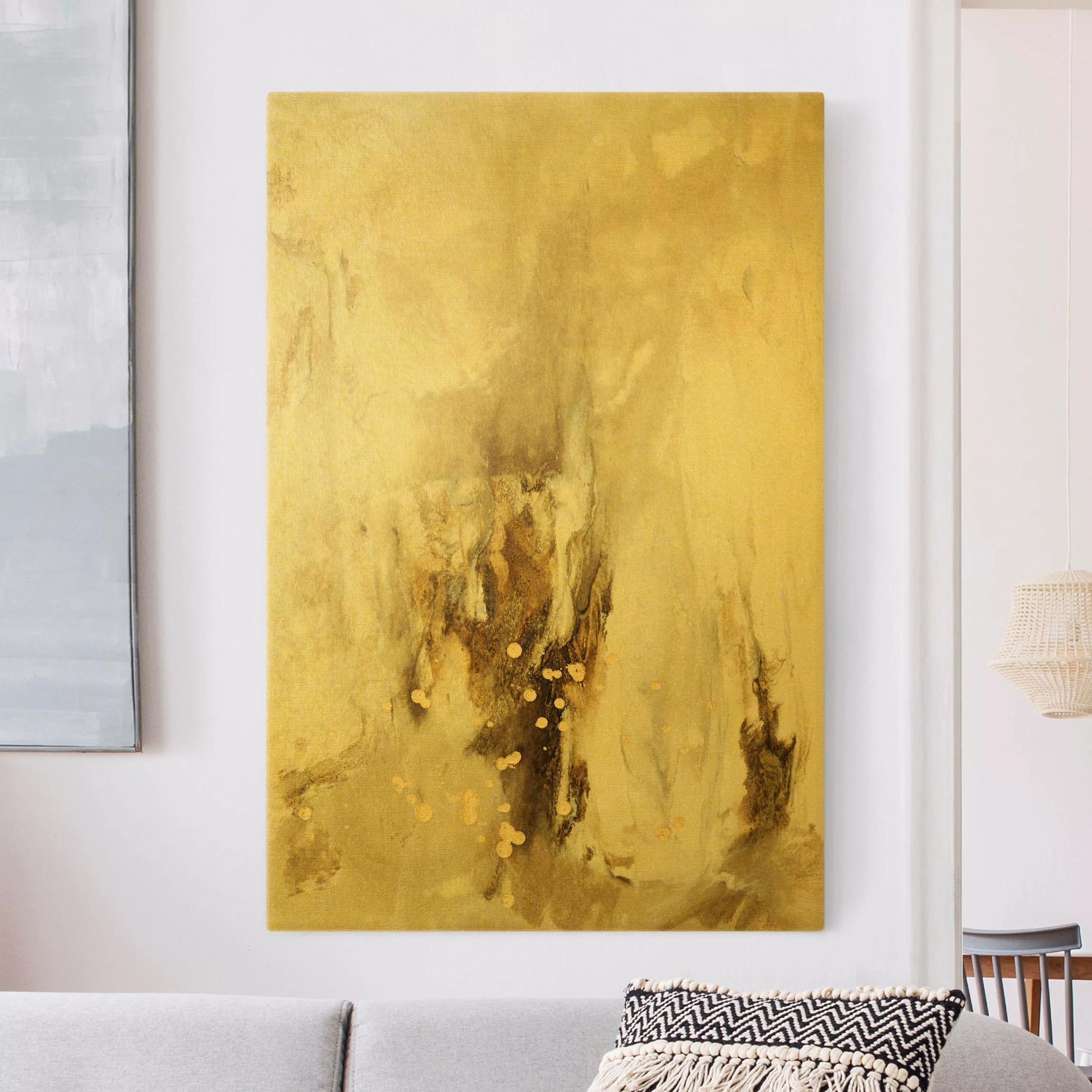 Leinwandbild Gold Goldener Treibsand II günstig online kaufen