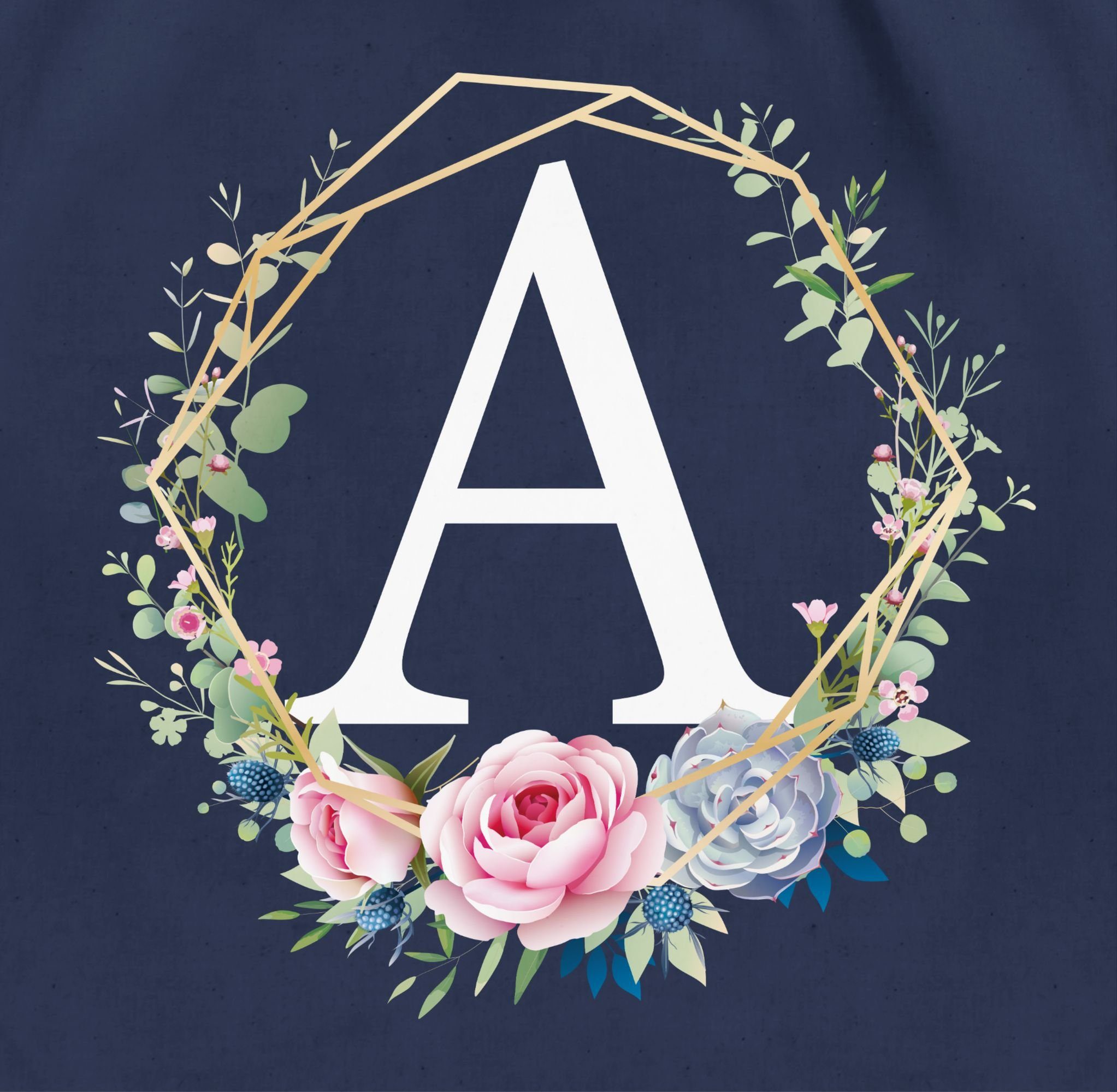 Shirtracer Turnbeutel Blumenkranz Mit Buchstabe A, günstig online kaufen