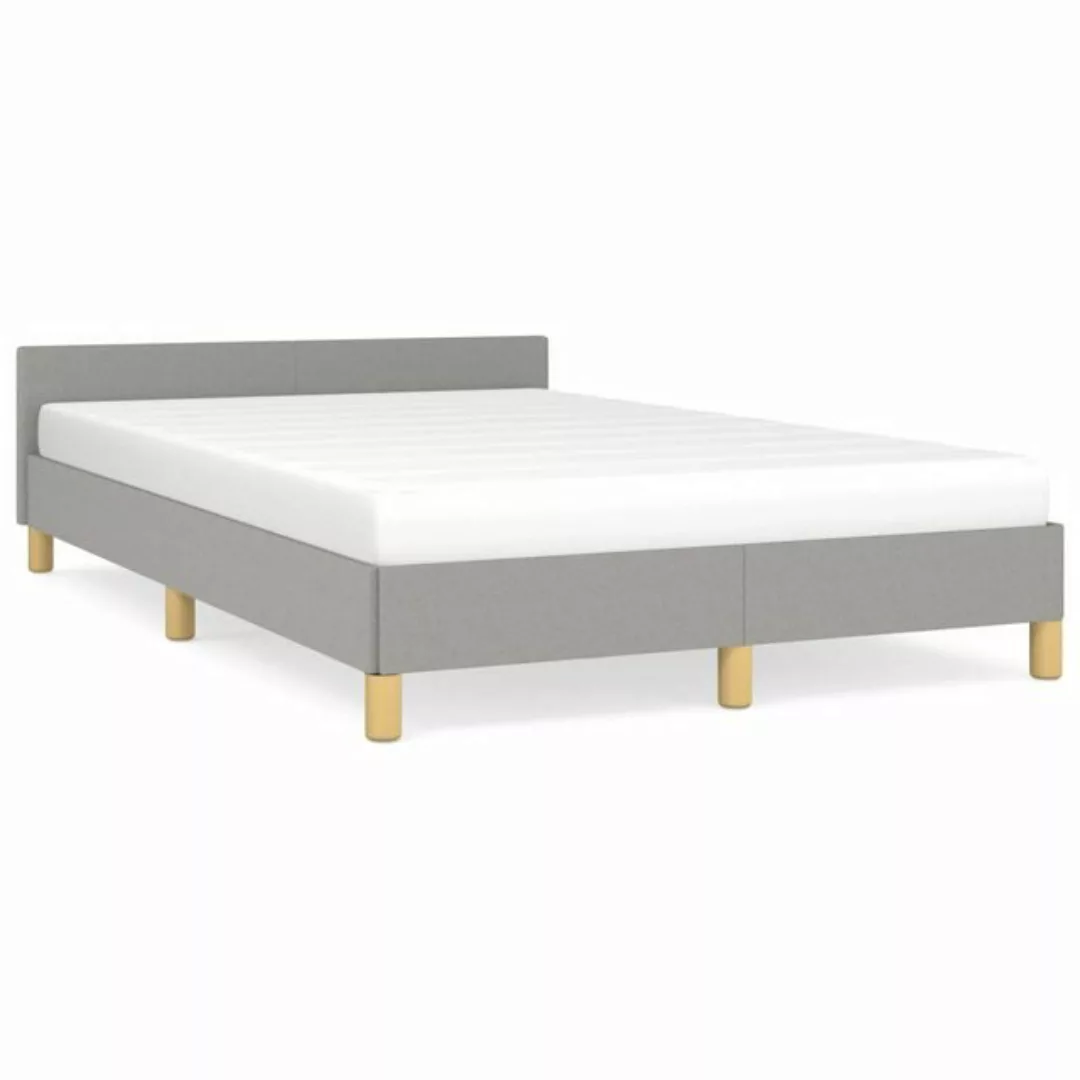 furnicato Bett Bettgestell mit Kopfteil Hellgrau 120x200 cm Stoff günstig online kaufen