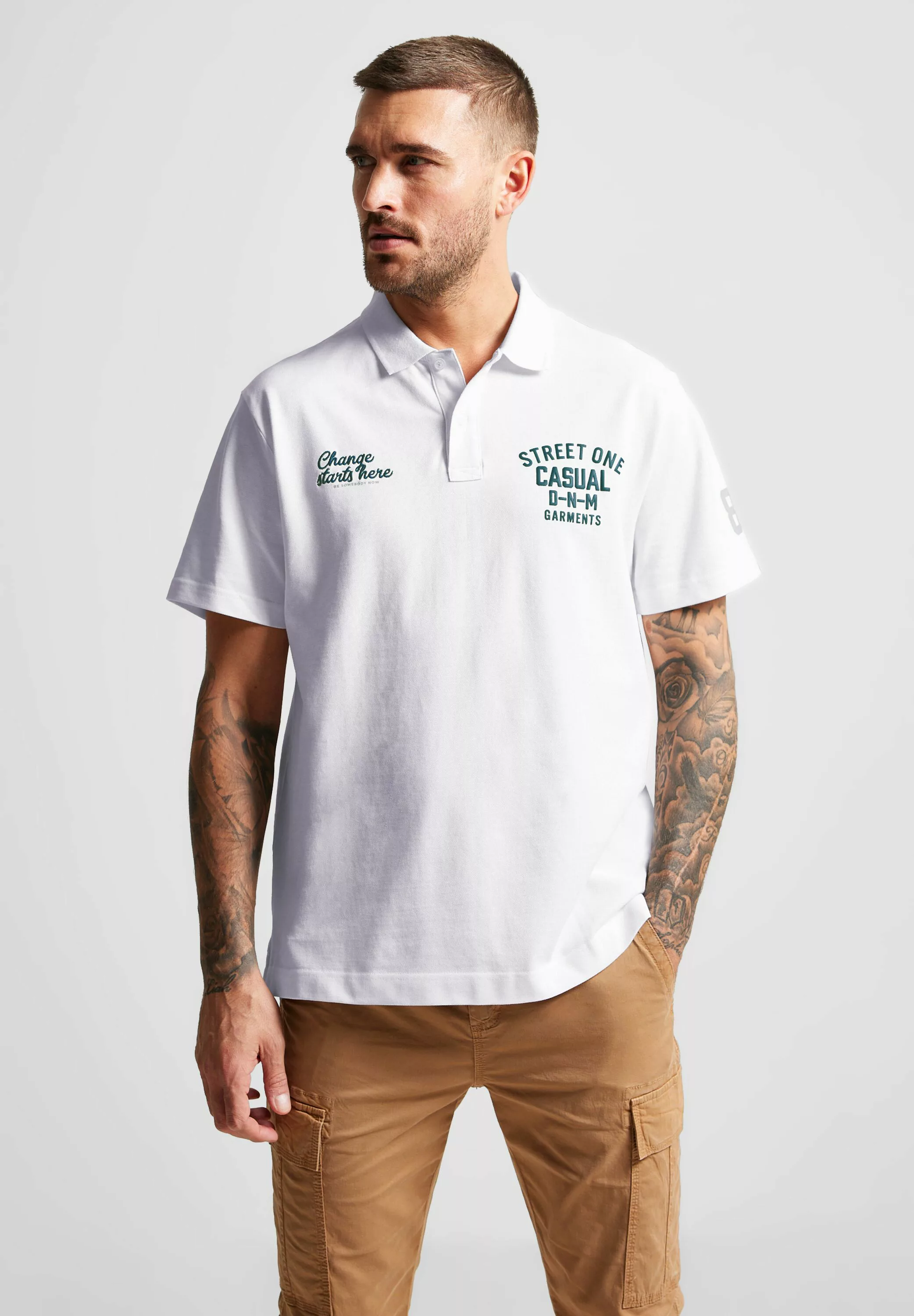 STREET ONE MEN Poloshirt, in Unifarbe günstig online kaufen