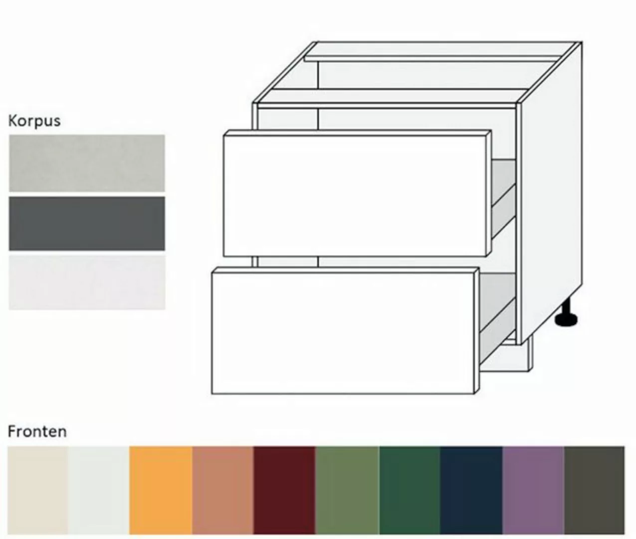 Feldmann-Wohnen Unterschrank Tivoli (Tivoli, 1-St) 80cm Front- und Korpusfa günstig online kaufen