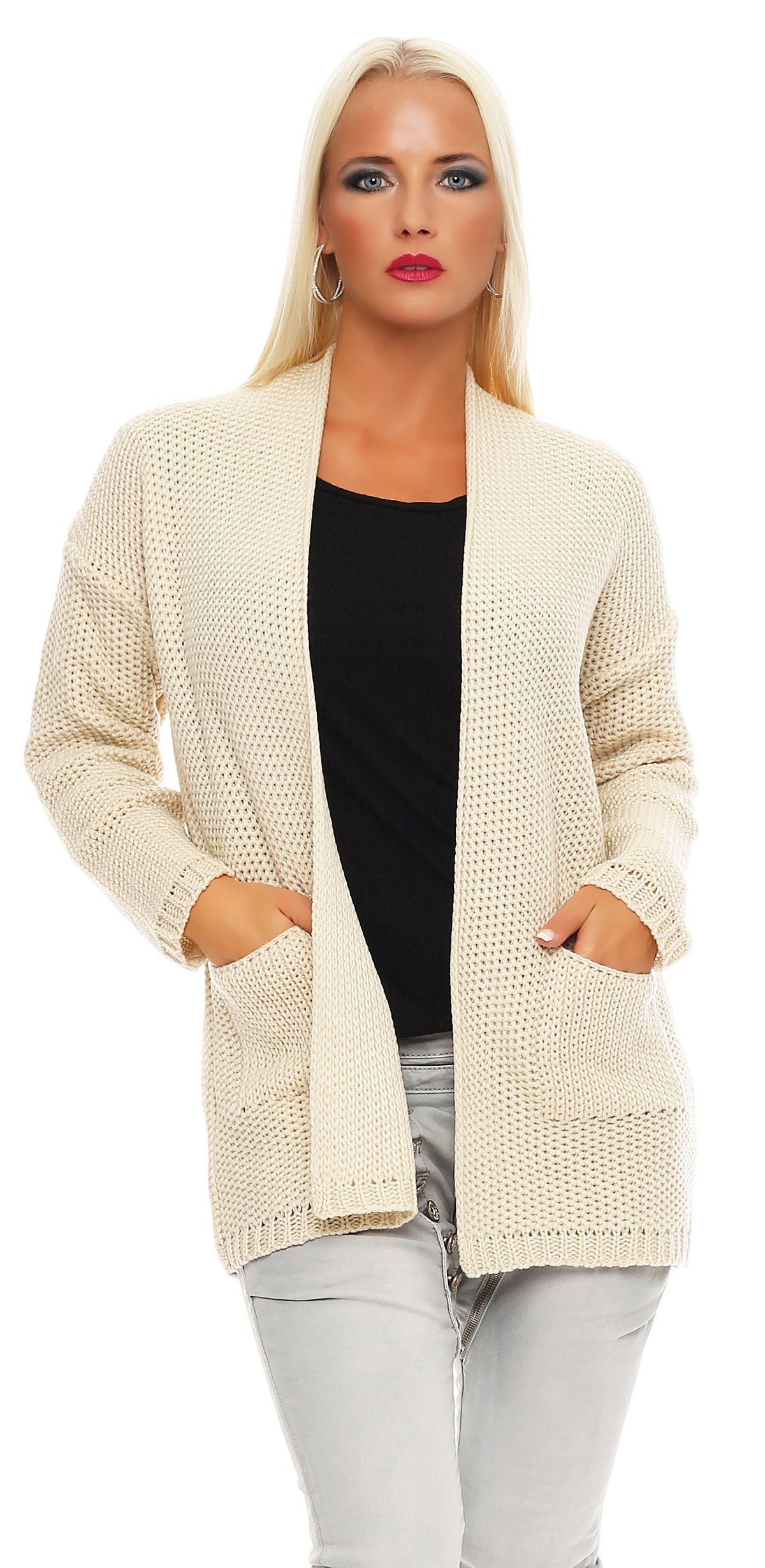 Mississhop Cardigan Strickjacke Cardigan Jacke Sweatshirt günstig online kaufen