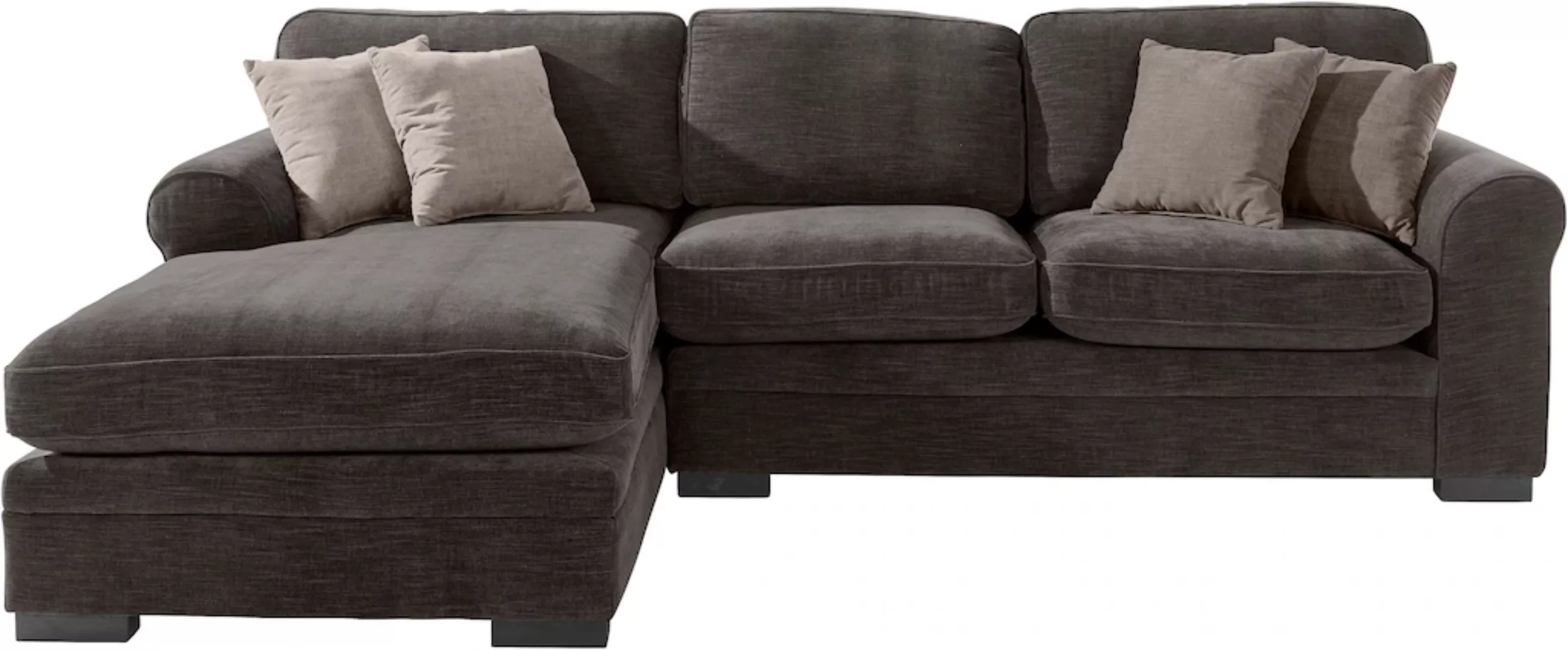 Home affaire Ecksofa "Broughton L-Form", weicher Sitzkomfort, incl. 4 Zierk günstig online kaufen