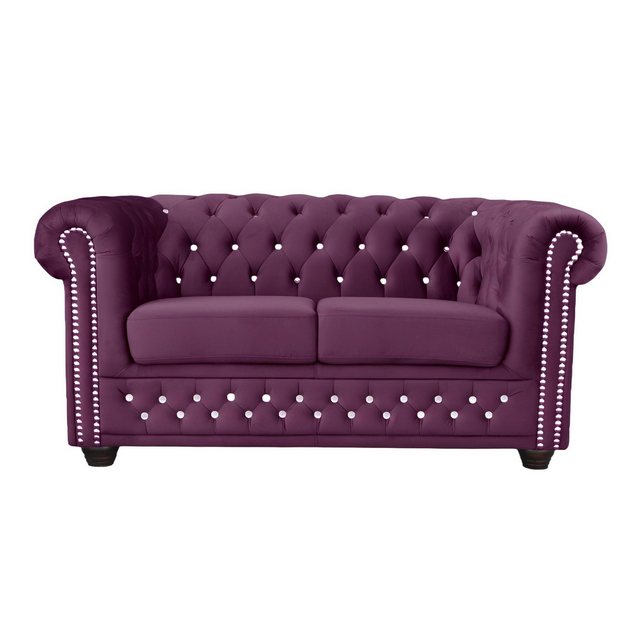 Xlmoebel Sofa Chesterfield York Blink Polster-Sofa mit Kristallen, brandneu günstig online kaufen