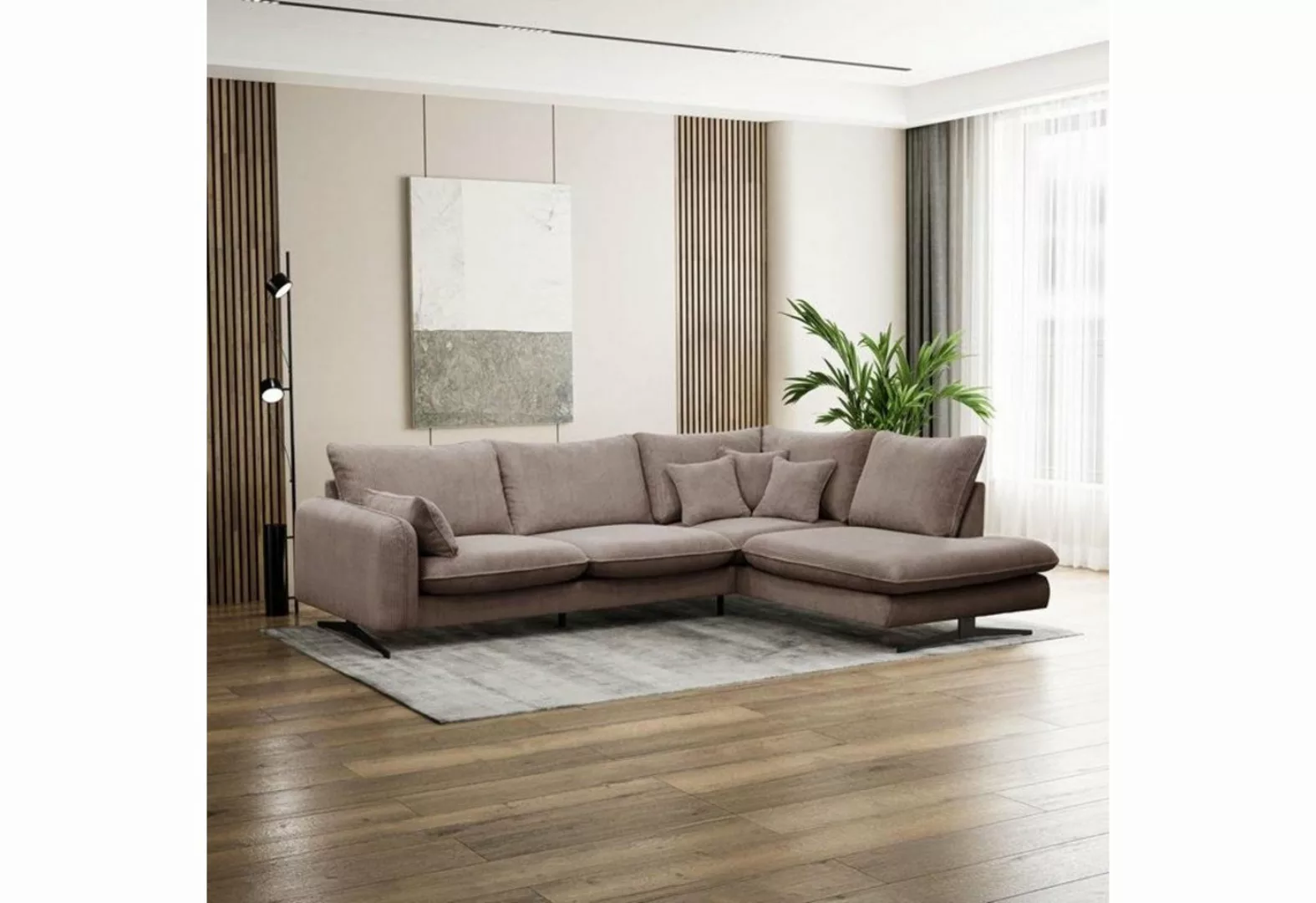 Beautysofa Ecksofa Prince, L-Form Polstersofa aus Cord-Bezug, l-shape Polst günstig online kaufen