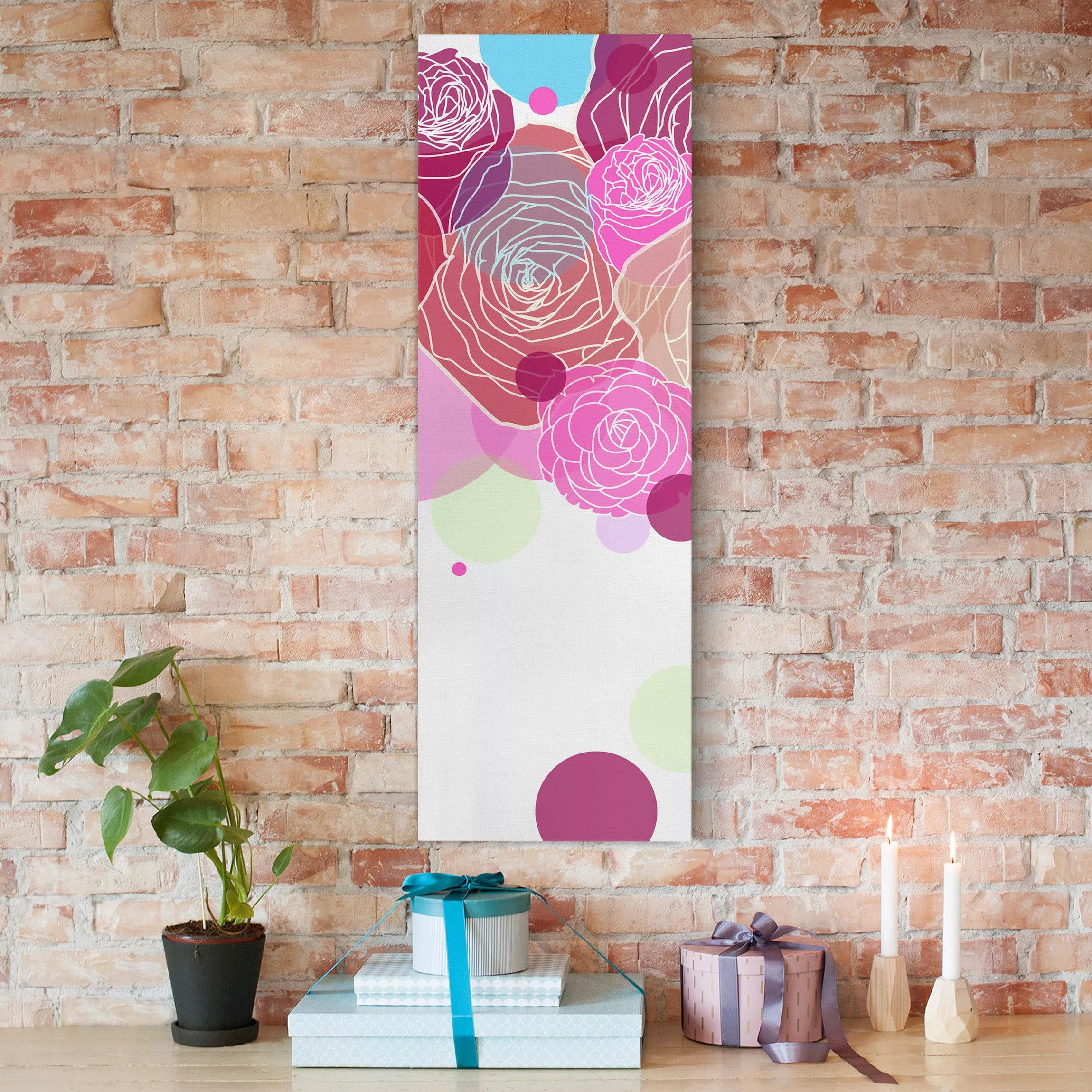 Leinwandbild Blumen - Hochformat Roses and Bubbles günstig online kaufen