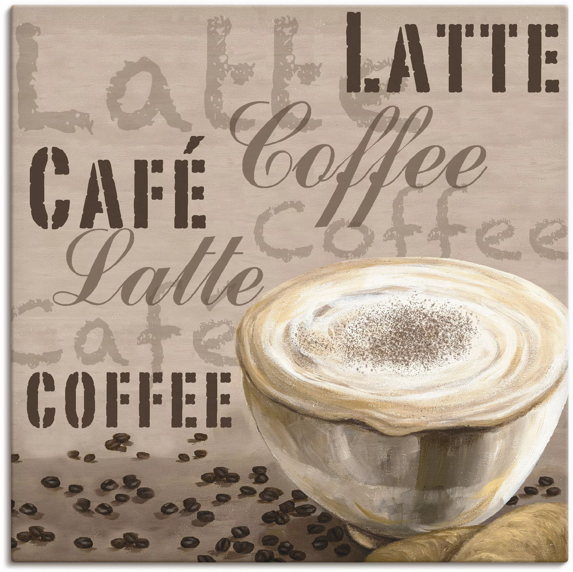 Artland Leinwandbild »Milchkaffee«, Getränke, (1 St.), auf Keilrahmen gespa günstig online kaufen