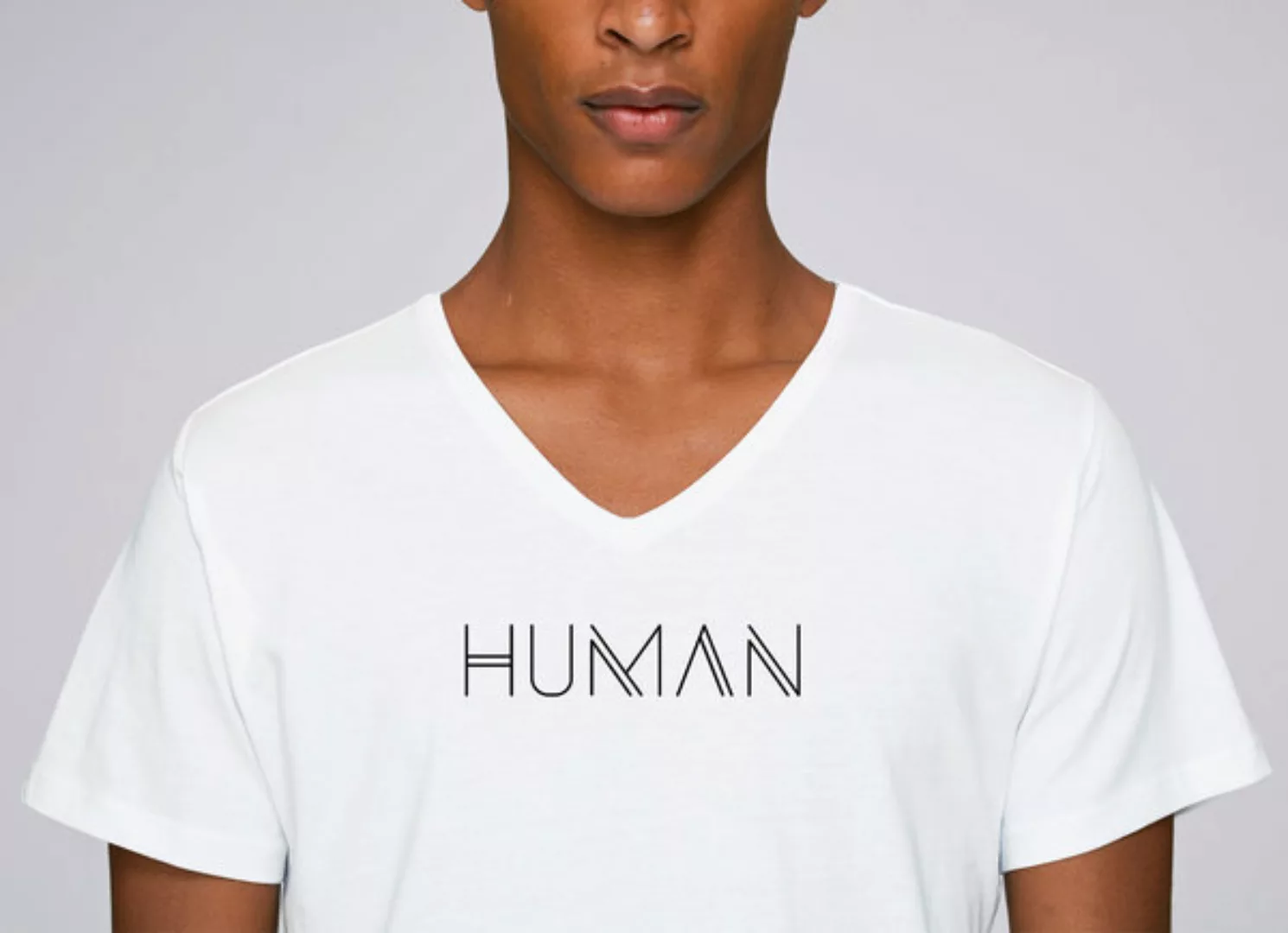 Bio Herren V-neck T-shirt "Human" günstig online kaufen