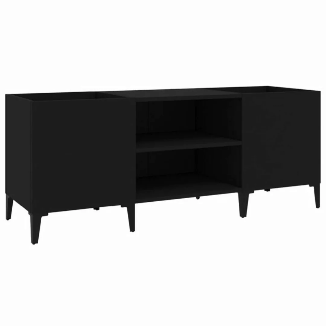 vidaXL Beistellschrank Plattenschrank Schwarz 121x38x48 cm Holzwerkstoff günstig online kaufen