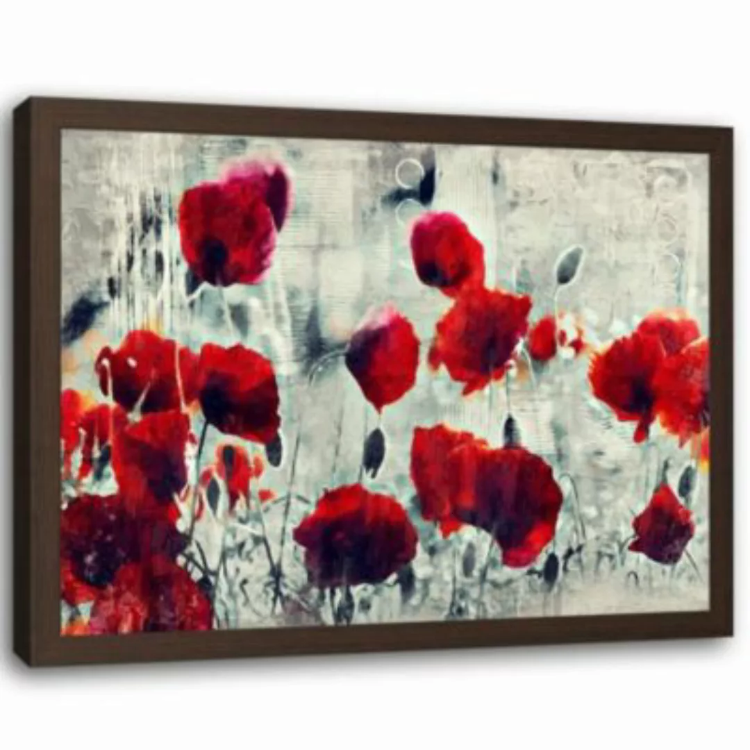 FEEBY® Kunst Mohnblumen 1 Leinwandbilder bunt Gr. 90 x 60 günstig online kaufen
