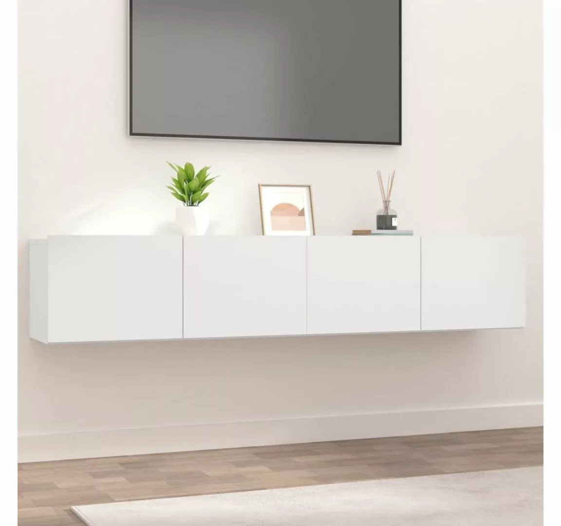 vidaXL Kleiderschrank TV-Schränke 2 Stk Weiß 80x30x30 cm Holzwerkstoff Wand günstig online kaufen