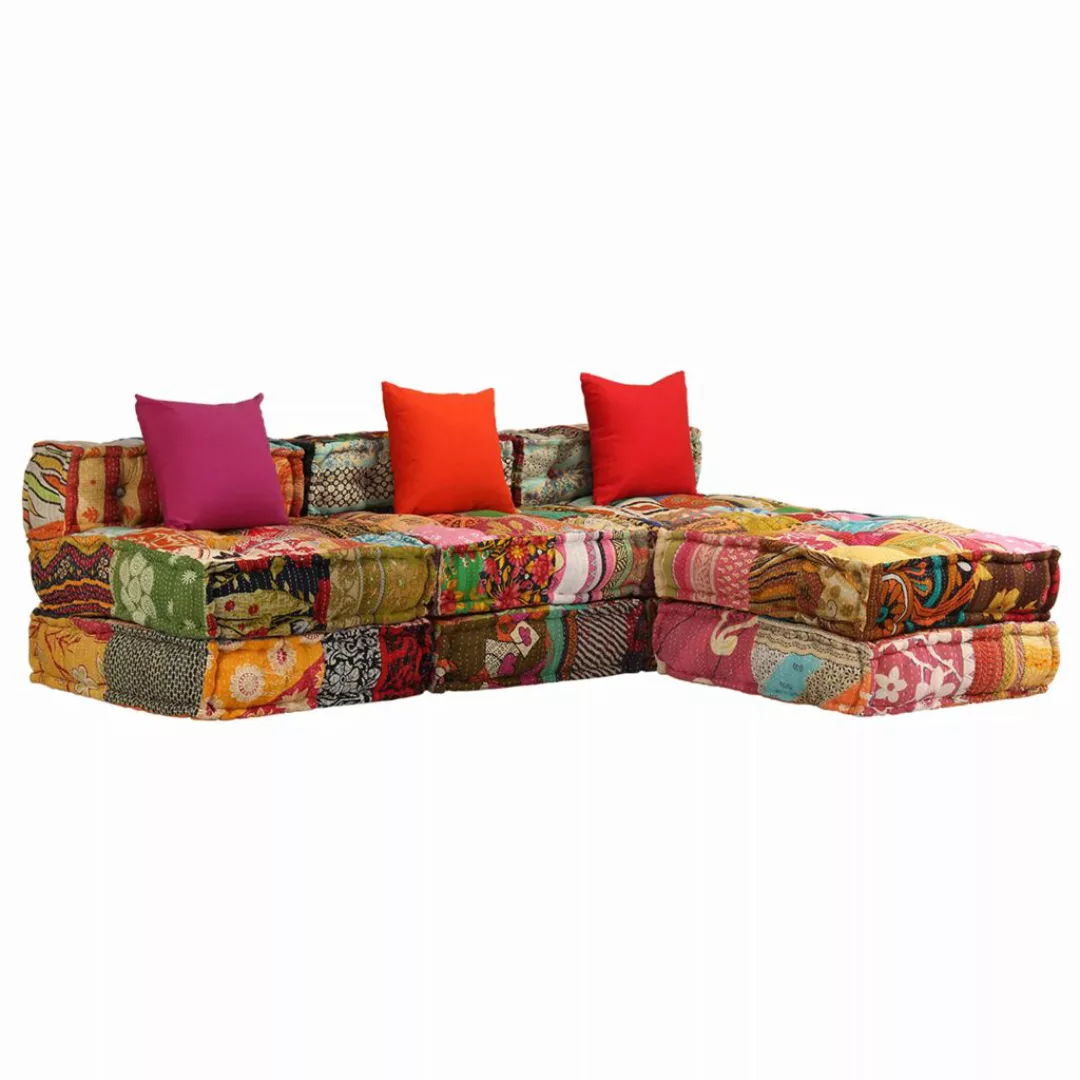 3-sitzer Modularer Pouf Patchwork Stoff günstig online kaufen