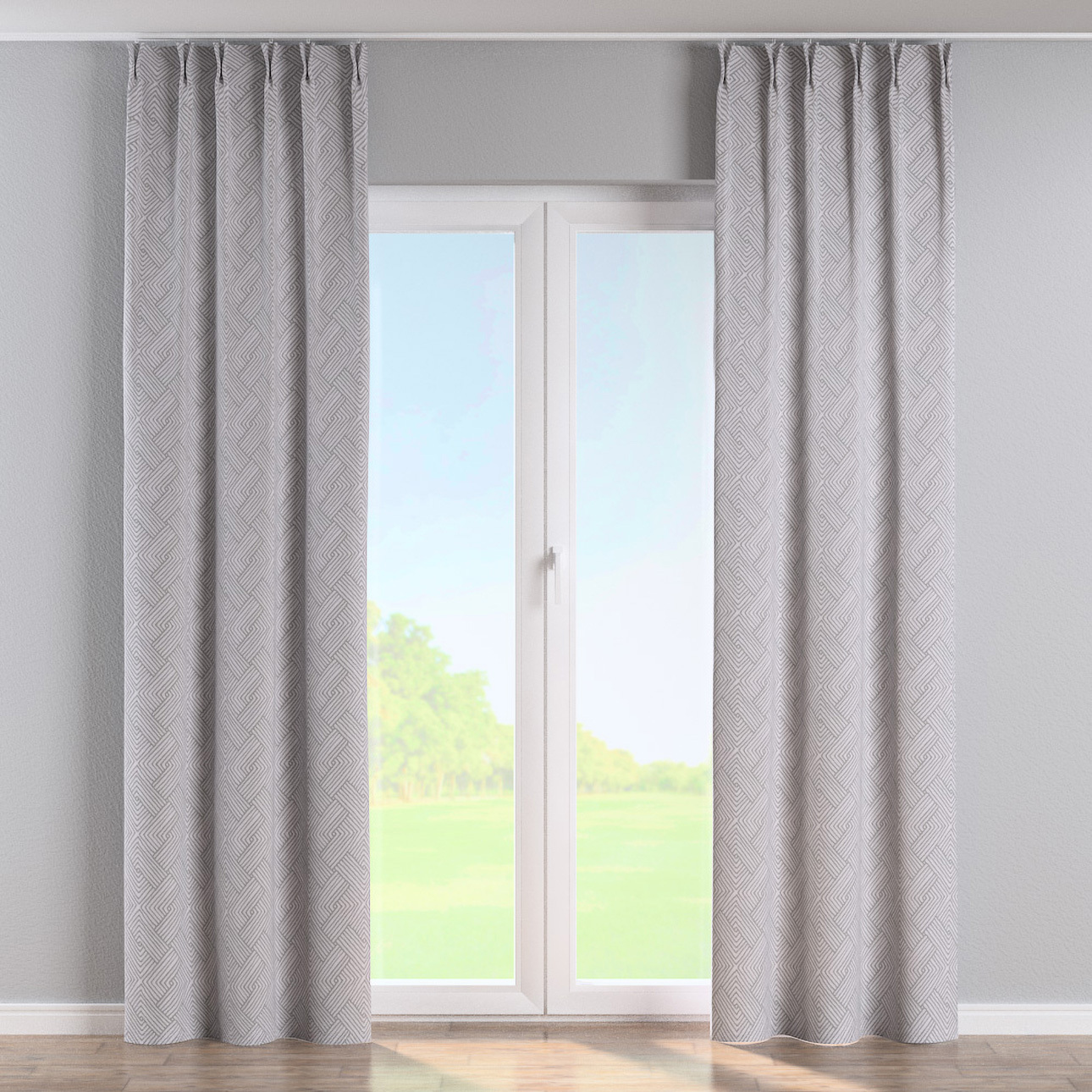 Vorhang mit flämischen 2-er Falten, grau, Sunny (143-45) günstig online kaufen