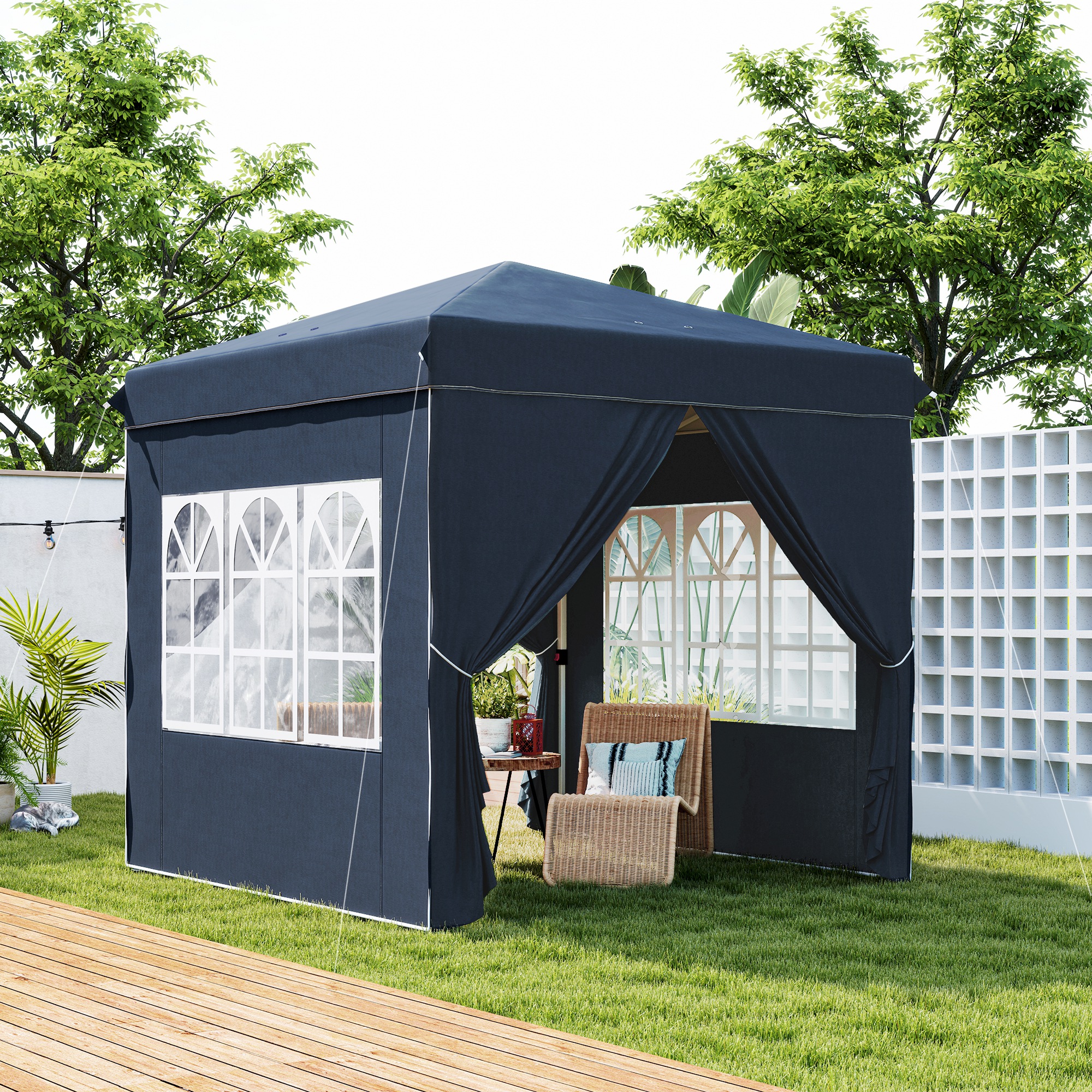 Outsunny Pavillon 2,5x2,5m, wasserabweisend Stabil Winterfest Pop-up Faltpa günstig online kaufen