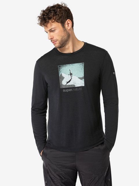 SUPER.NATURAL Sweatshirt für Herren, Merino ALMOST DONE Skitour Motiv, Berg günstig online kaufen