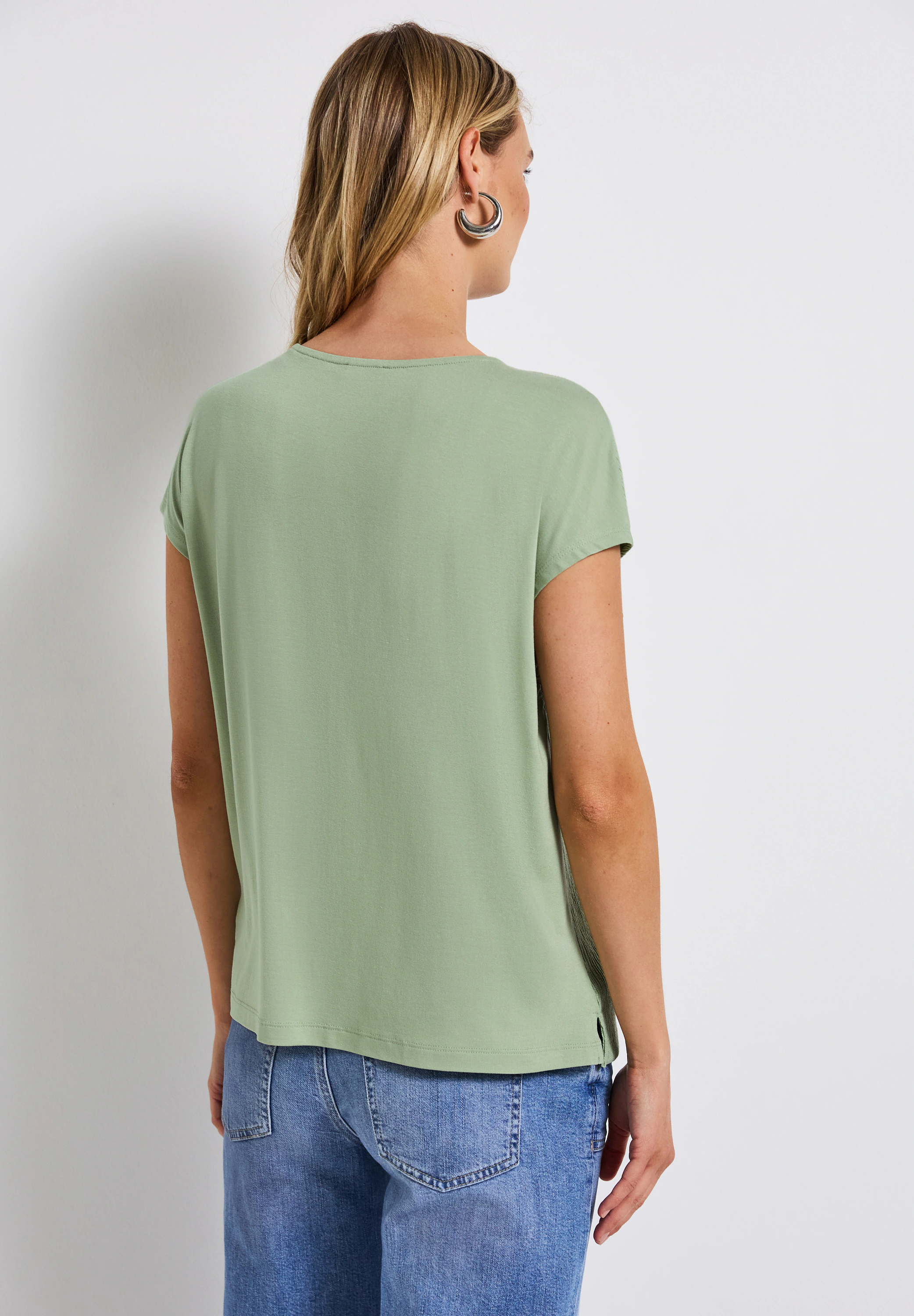 STREET ONE T-Shirt, mit dekorativen Bändchen günstig online kaufen