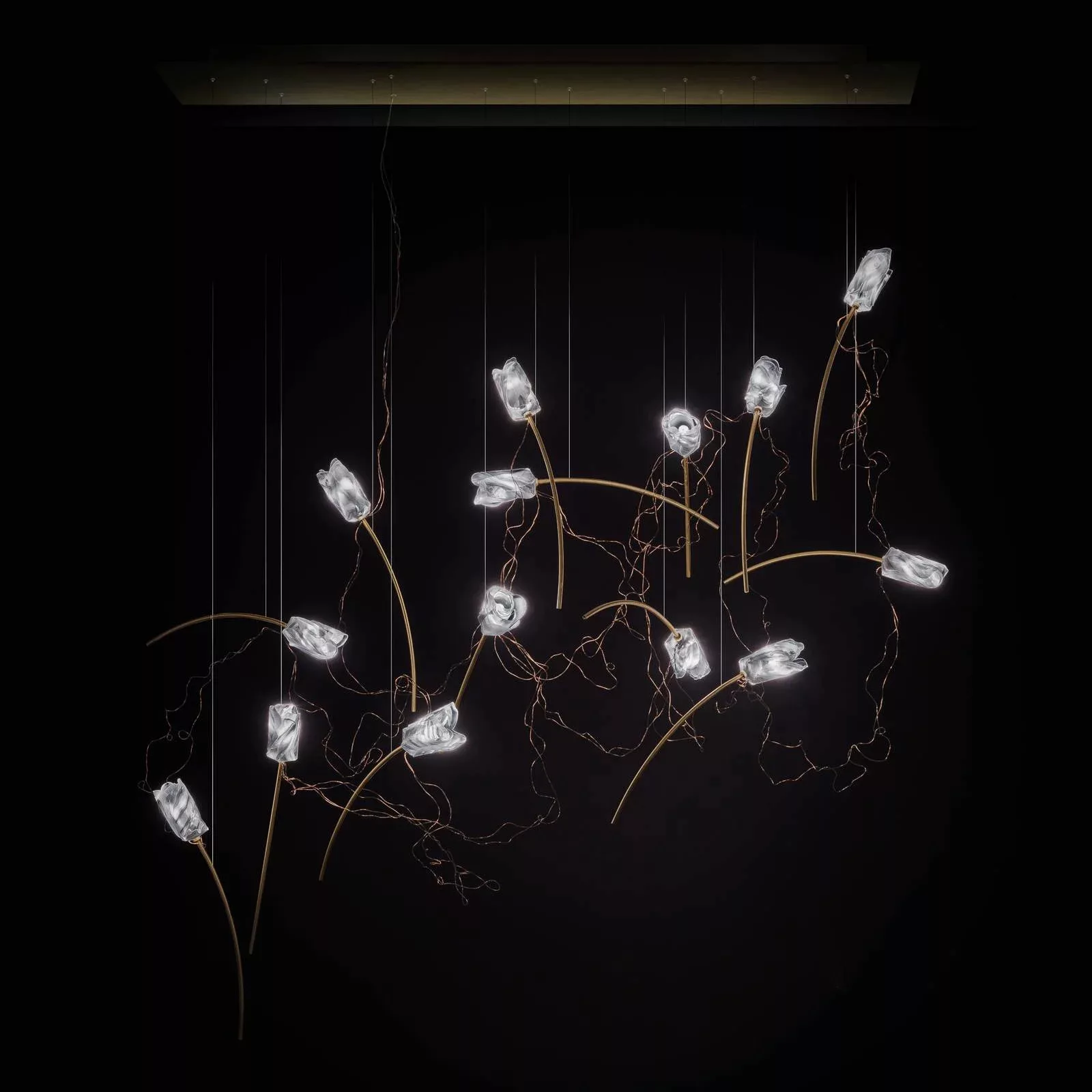 Slamp Tulip 14 LED-Hängelampe prisma/messing eckig günstig online kaufen